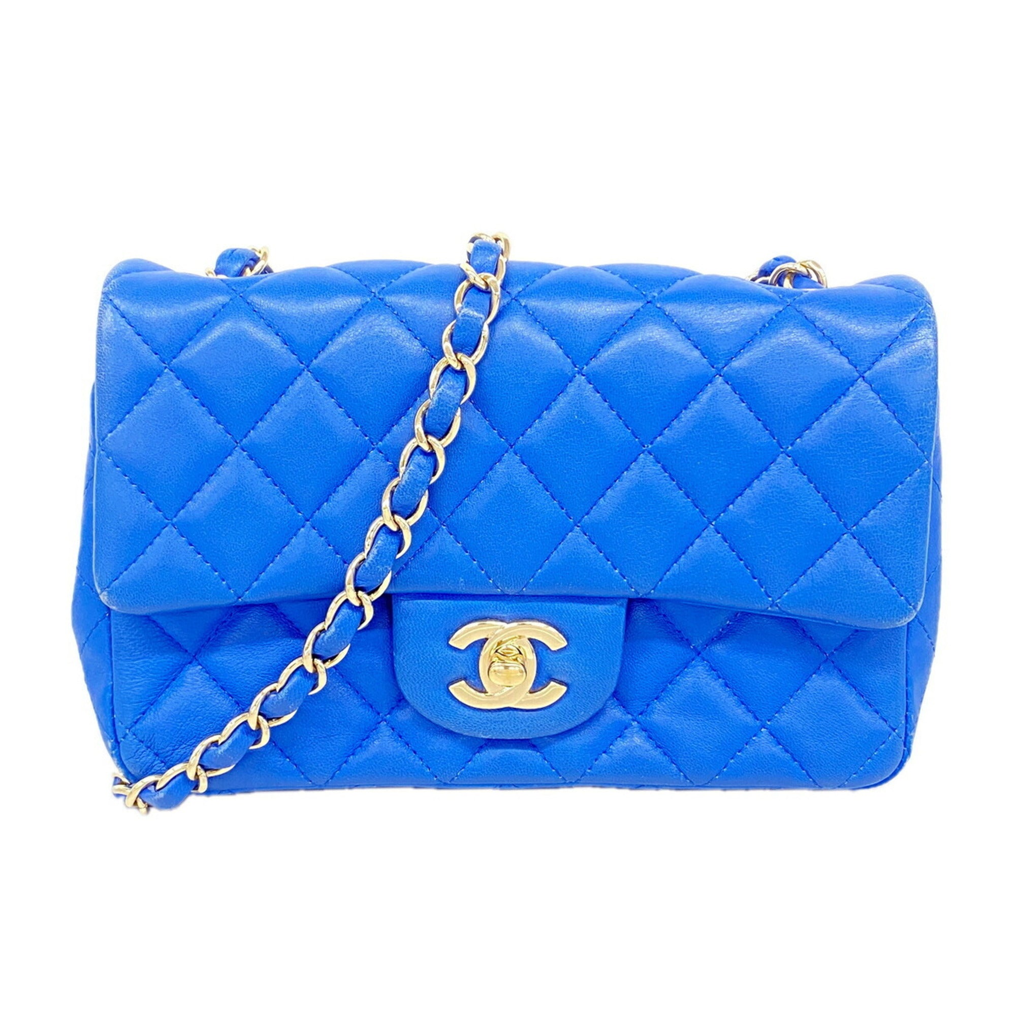 Chanel Blue Leather Shoulder Bag (Pre-Owned)