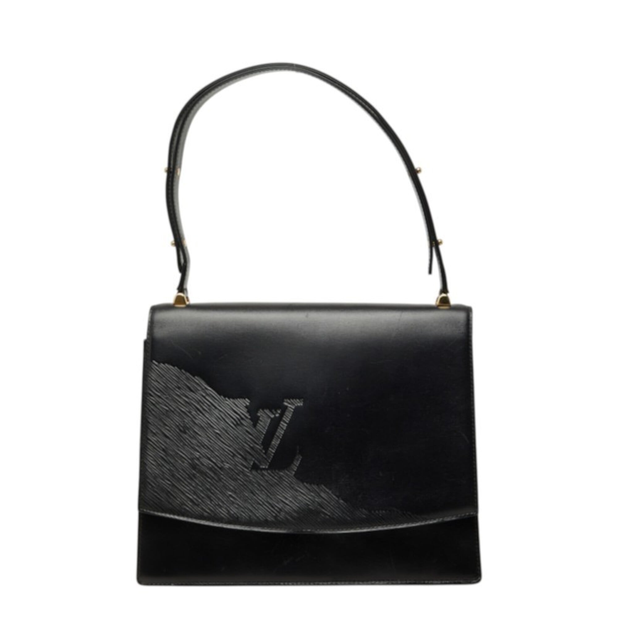 Louis Vuitton Black Noir Leather Handbag Shoulder Bag (Pre-Owned)