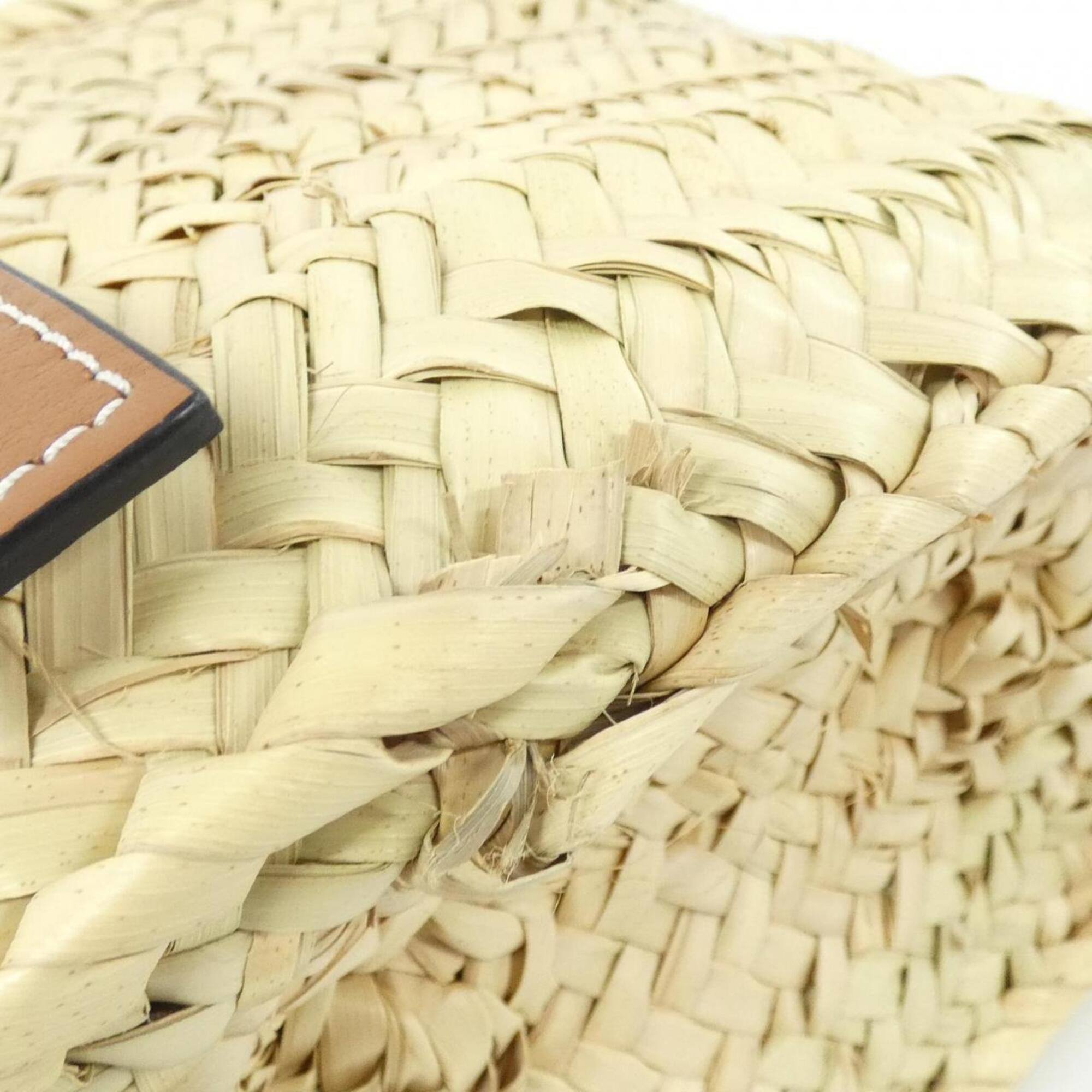 Loewe Beige Orange Raffia Leather Handbag (Pre-Owned)