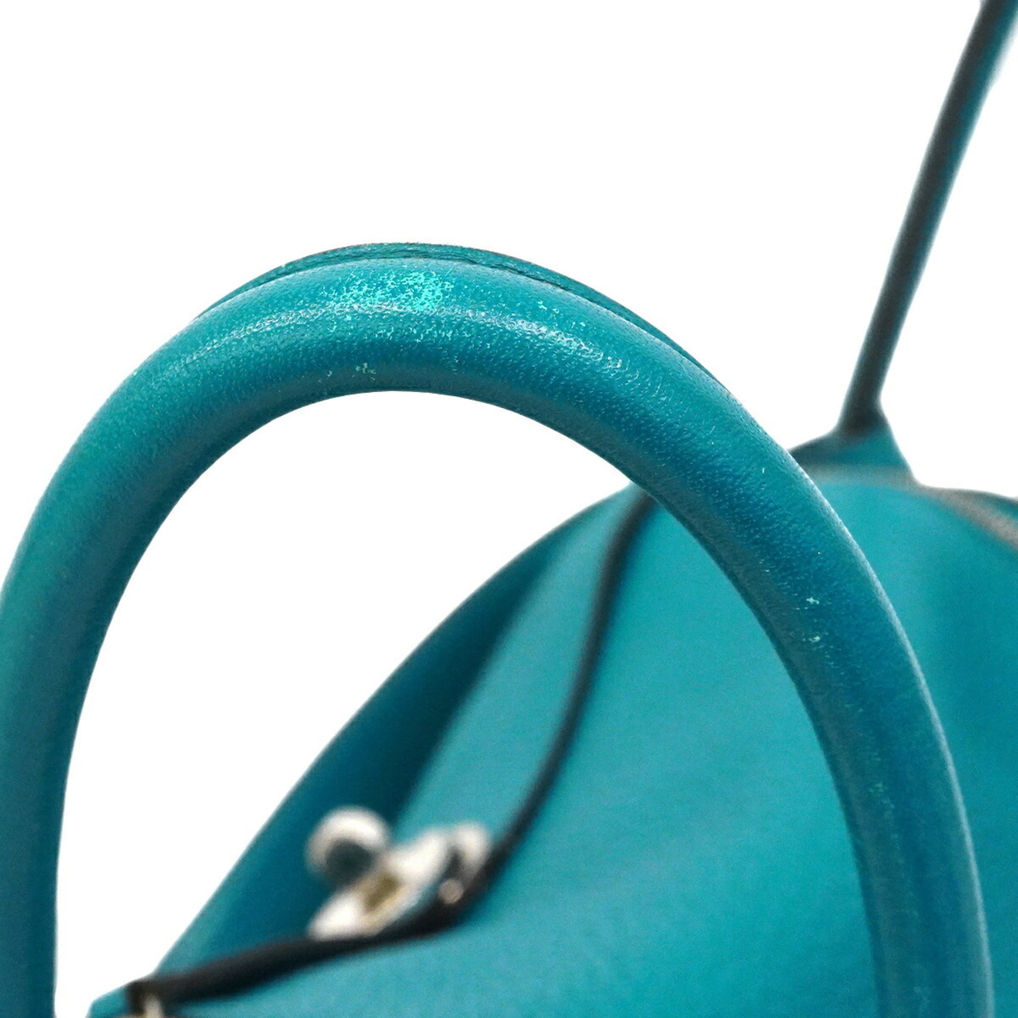 Hermes Turquoise Taurillon Clemence Leather Handbag (Pre-Owned)