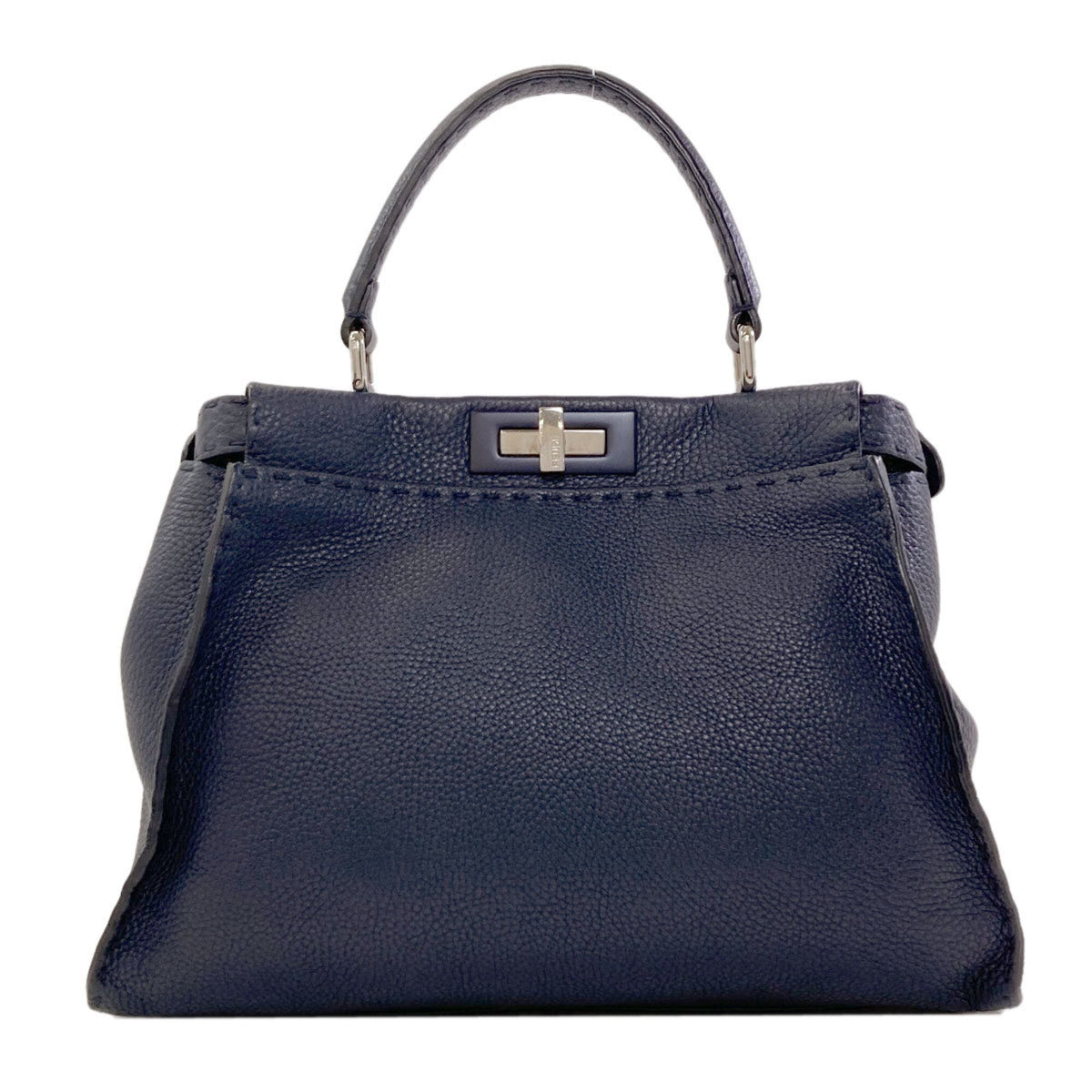 Fendi Navy Leather Handbag (Pre-Owned)
