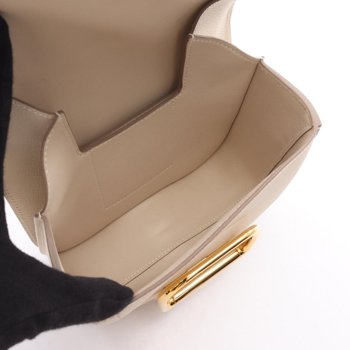 Hermes Ivory Epsom Leather Leather Handbag Shoulder Bag (Pre-Owned)