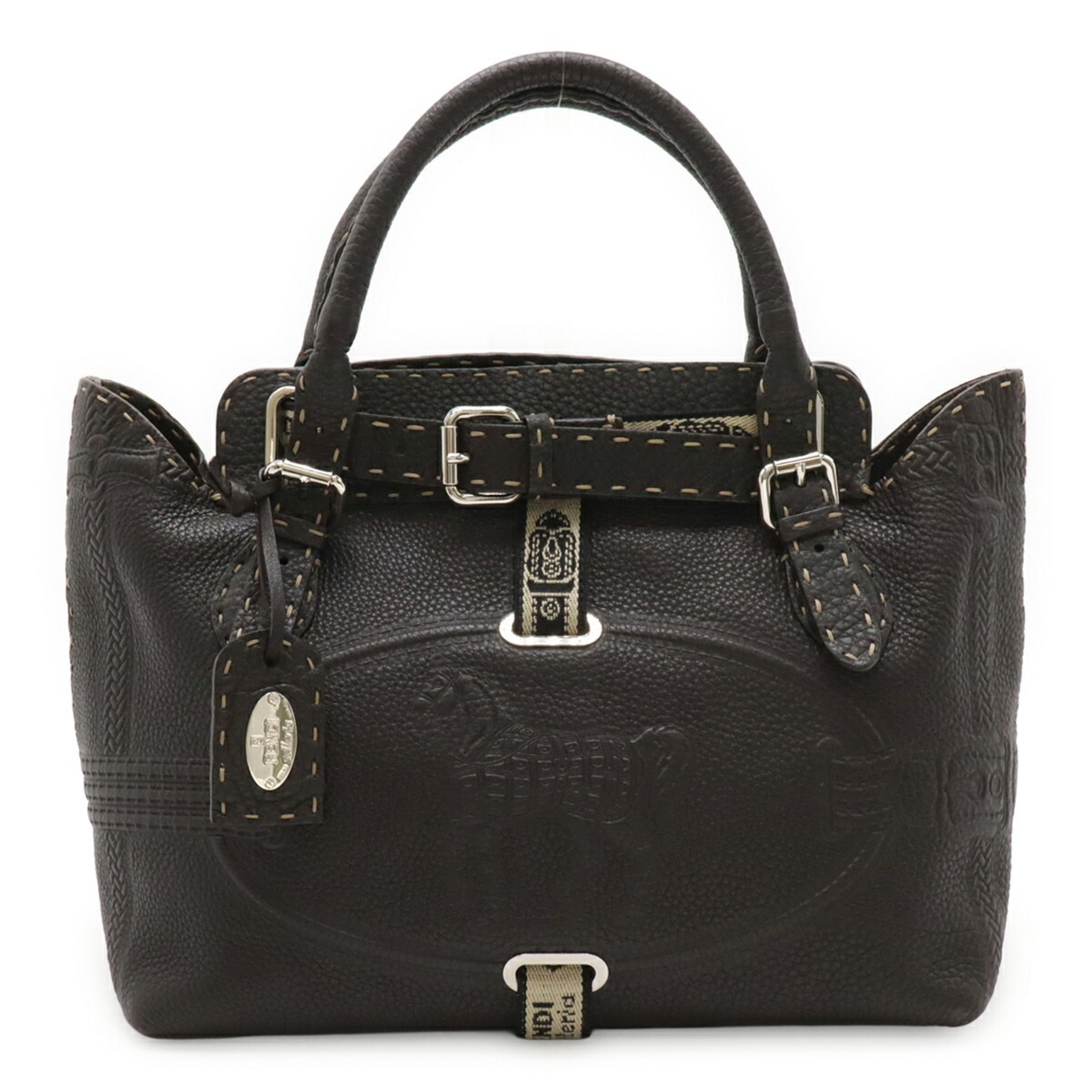 Fendi Selleria Dark Brown Leather Handbag (Pre-Owned)