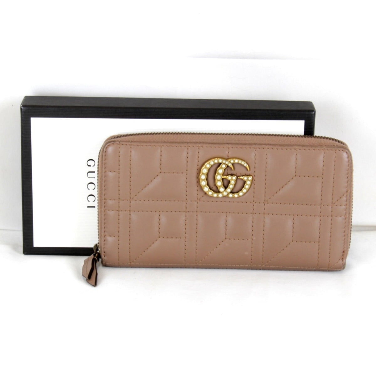 Gucci Brown Leather Long Wallet (Bi-Fold) (Pre-Owned)