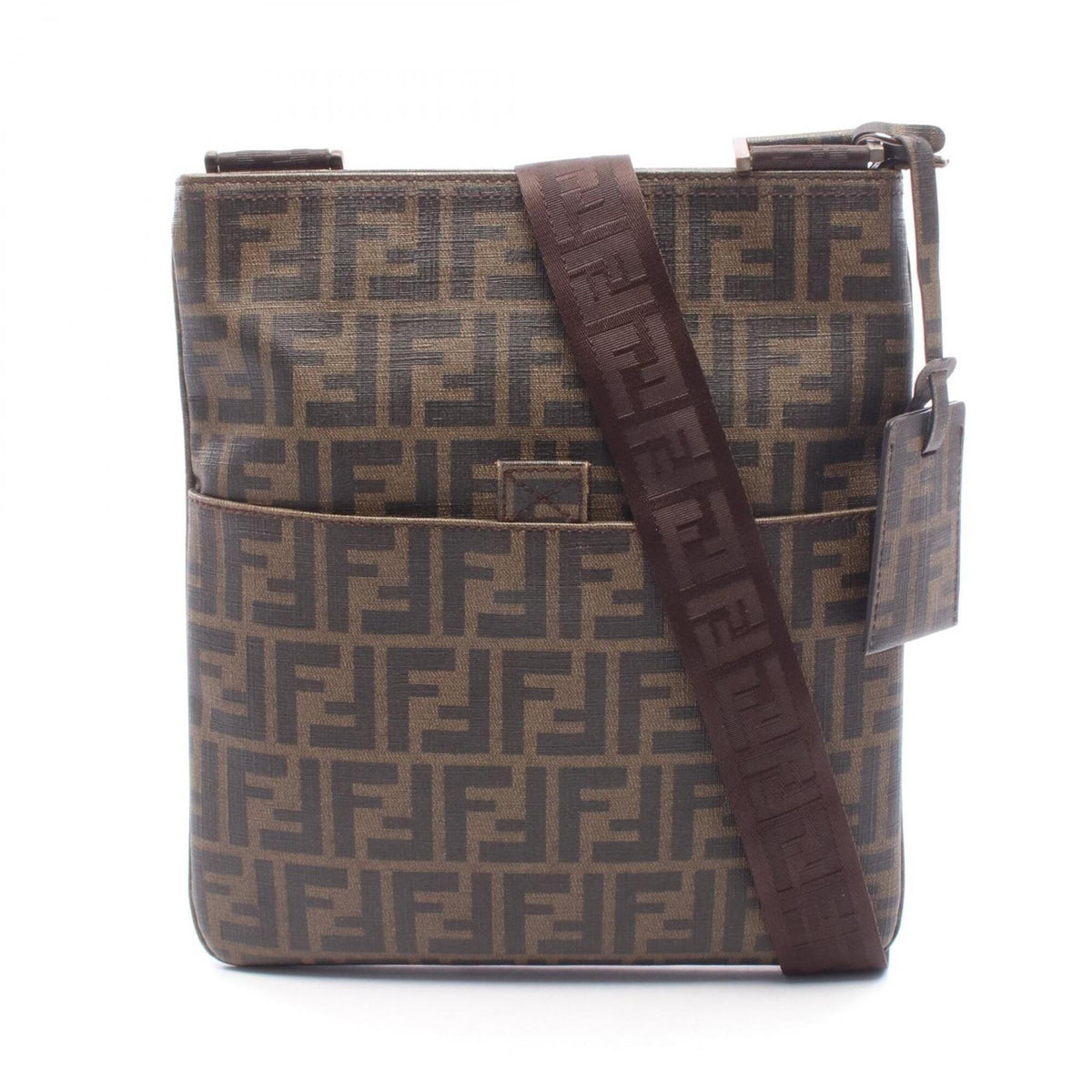 Fendi Zucca Black Brown Pvc Handbag Shoulder Bag (Pre-Owned)