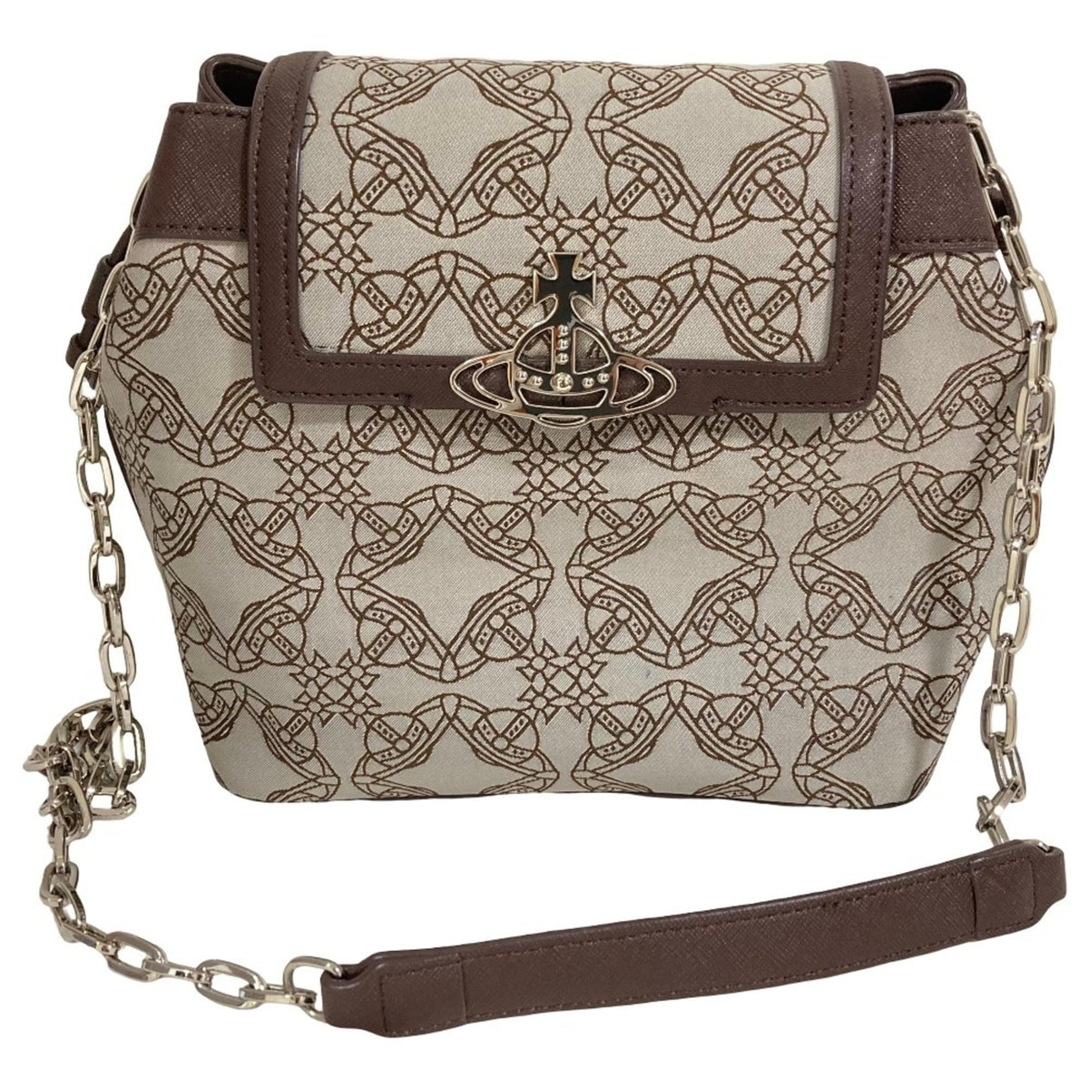 Vivienne Westwood Gray Leather Shoulder Bag (Pre-Owned)