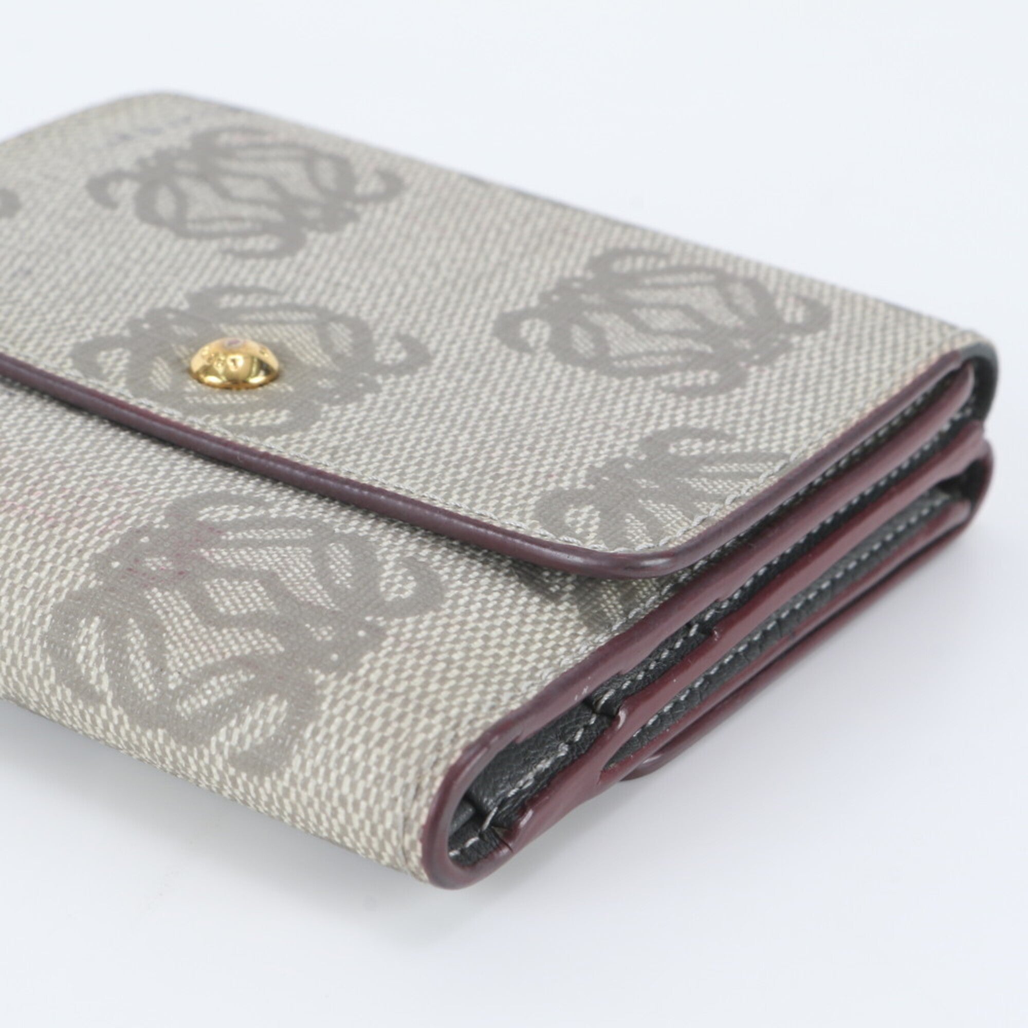 Loewe Beige Leather Coated Canvas Wallet (Tri-Fold) (Pre-Owned)