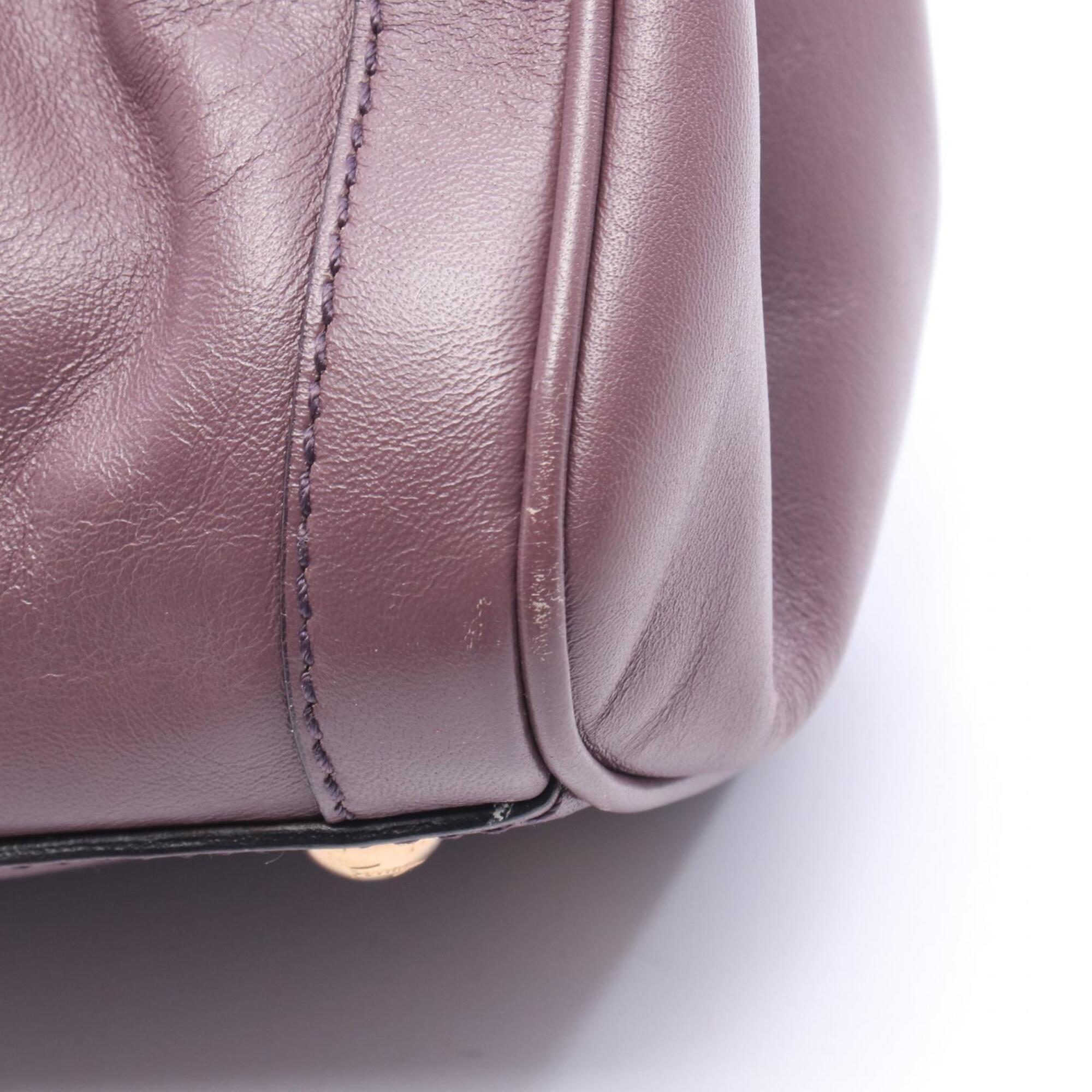 Salvatore Ferragamo Purple Leather Handbag (Pre-Owned)