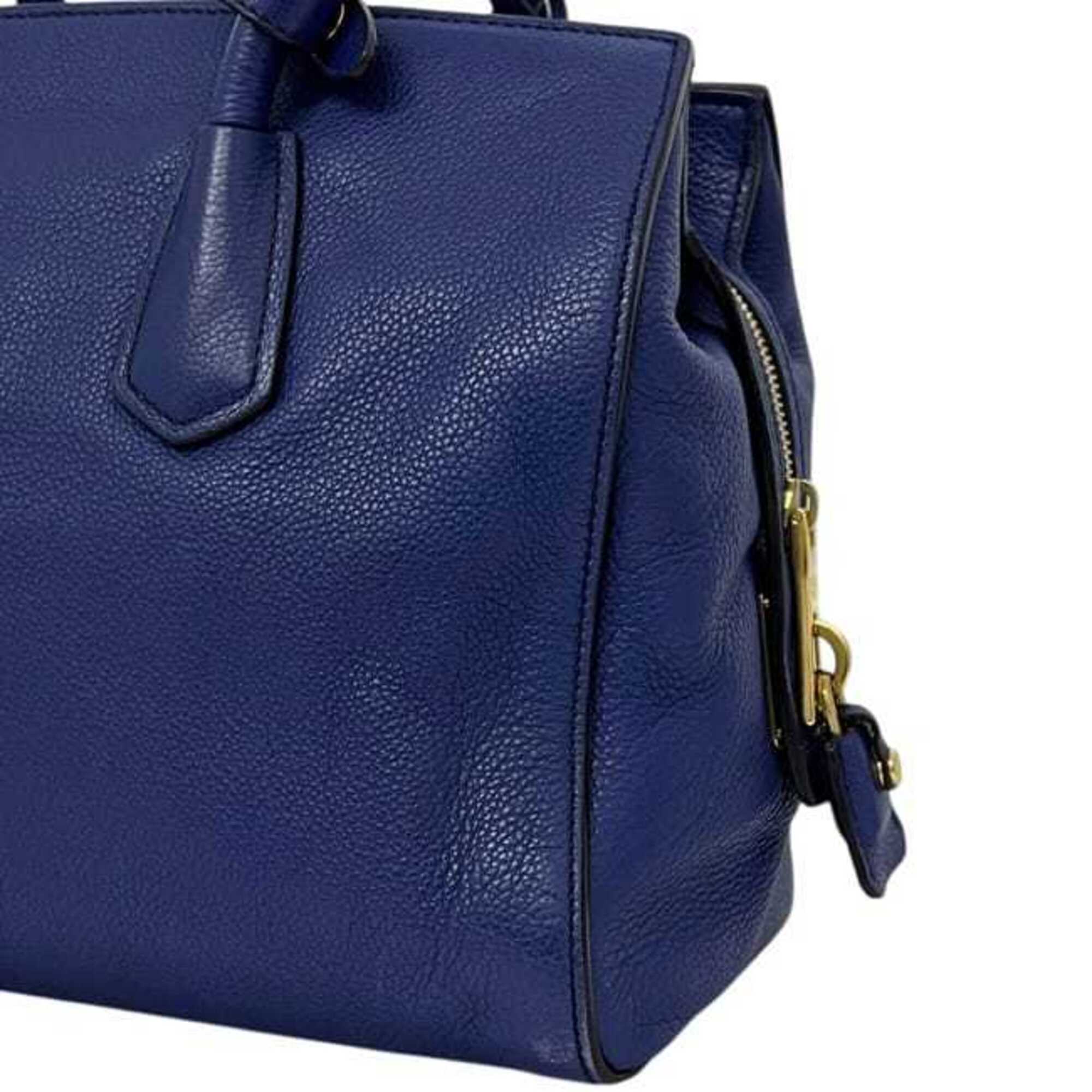 Prada Blue Leather Tote Bag (Pre-Owned)