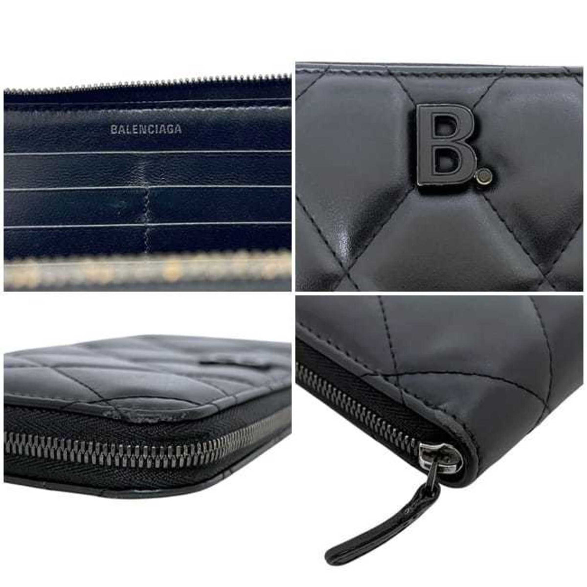 Balenciaga Black Leather Long Wallet (Bi-Fold) (Pre-Owned)