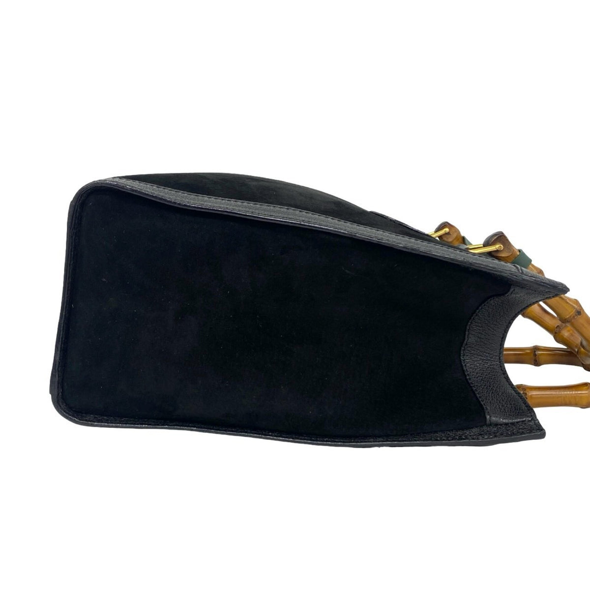 Gucci Black Suede Leather Handbag Tote Bag (Pre-Owned)