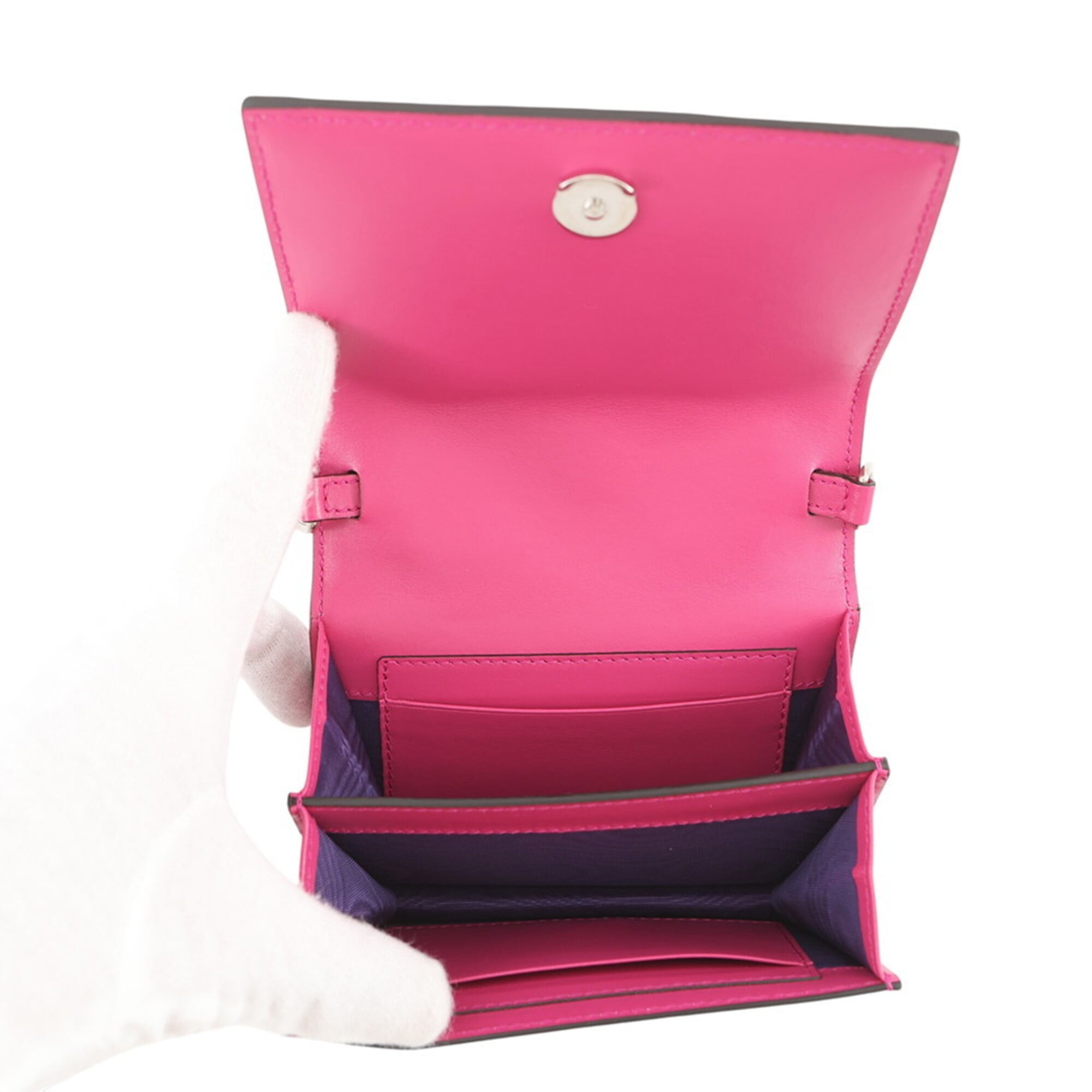 Gucci Pink Nylon Leather Handbag Shoulder Bag (Pre-Owned)