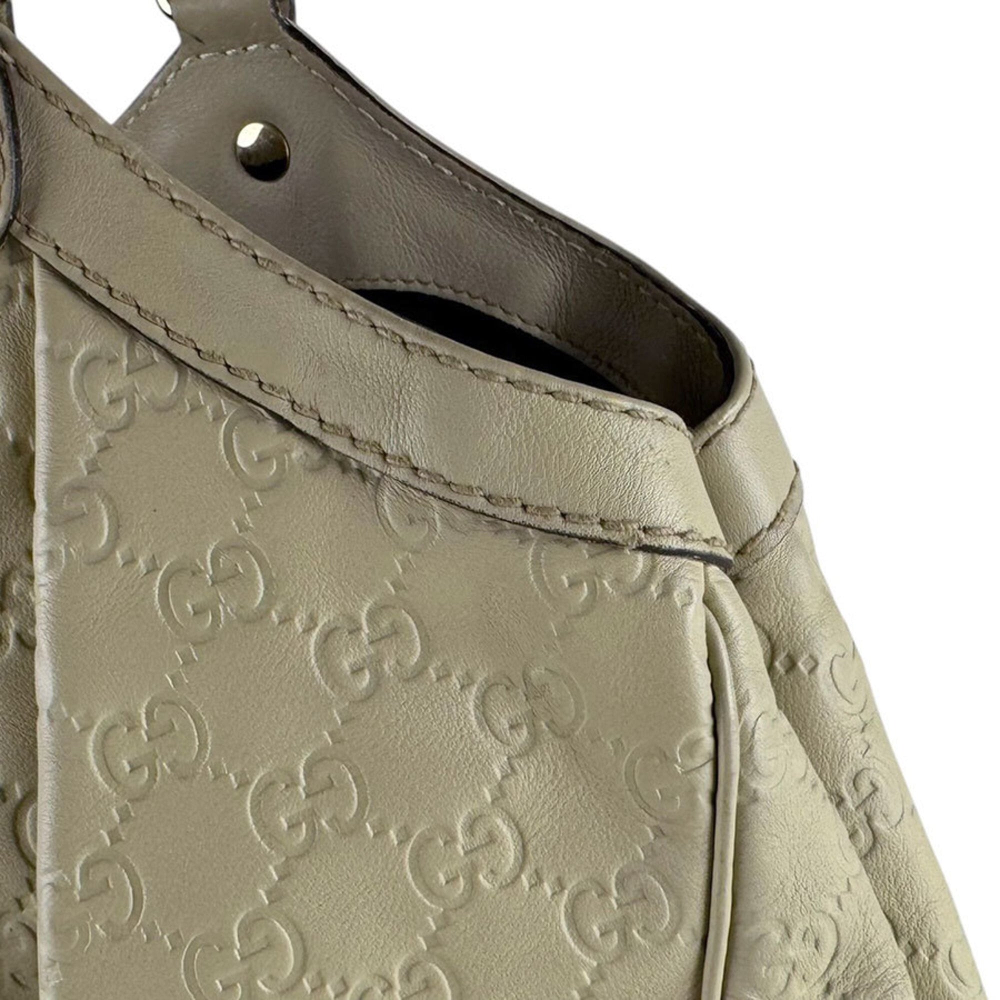 Gucci Light Beige Leather Handbag (Pre-Owned)