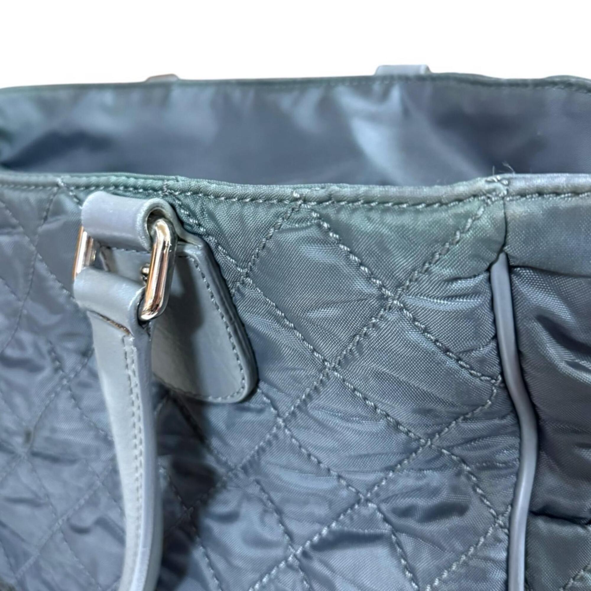 Chanel Gray Nylon Leather Tote Bag (Pre-Owned)