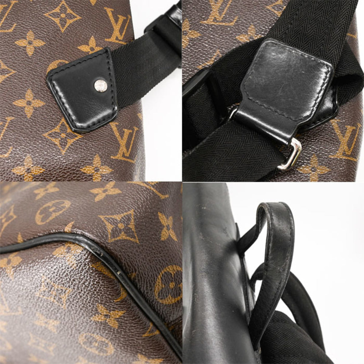 Louis Vuitton Black Brown Monogram Macassar Backpack (Pre-Owned)