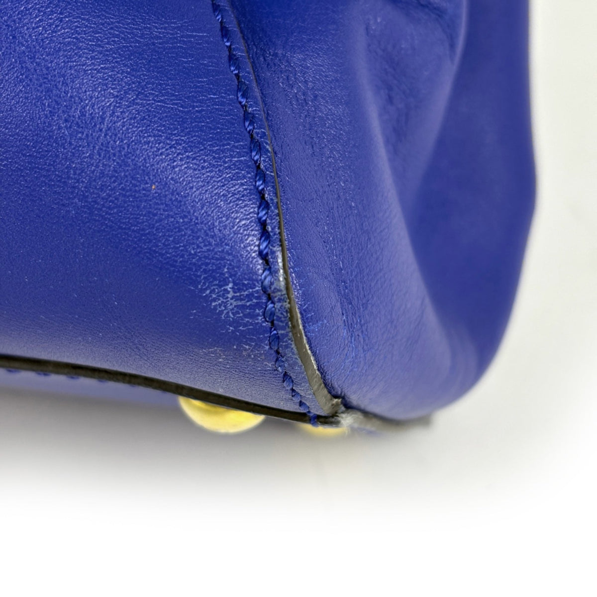 Fendi Peekaboo Blue Leather Handbag Shoulder Bag (Pre-Owned)