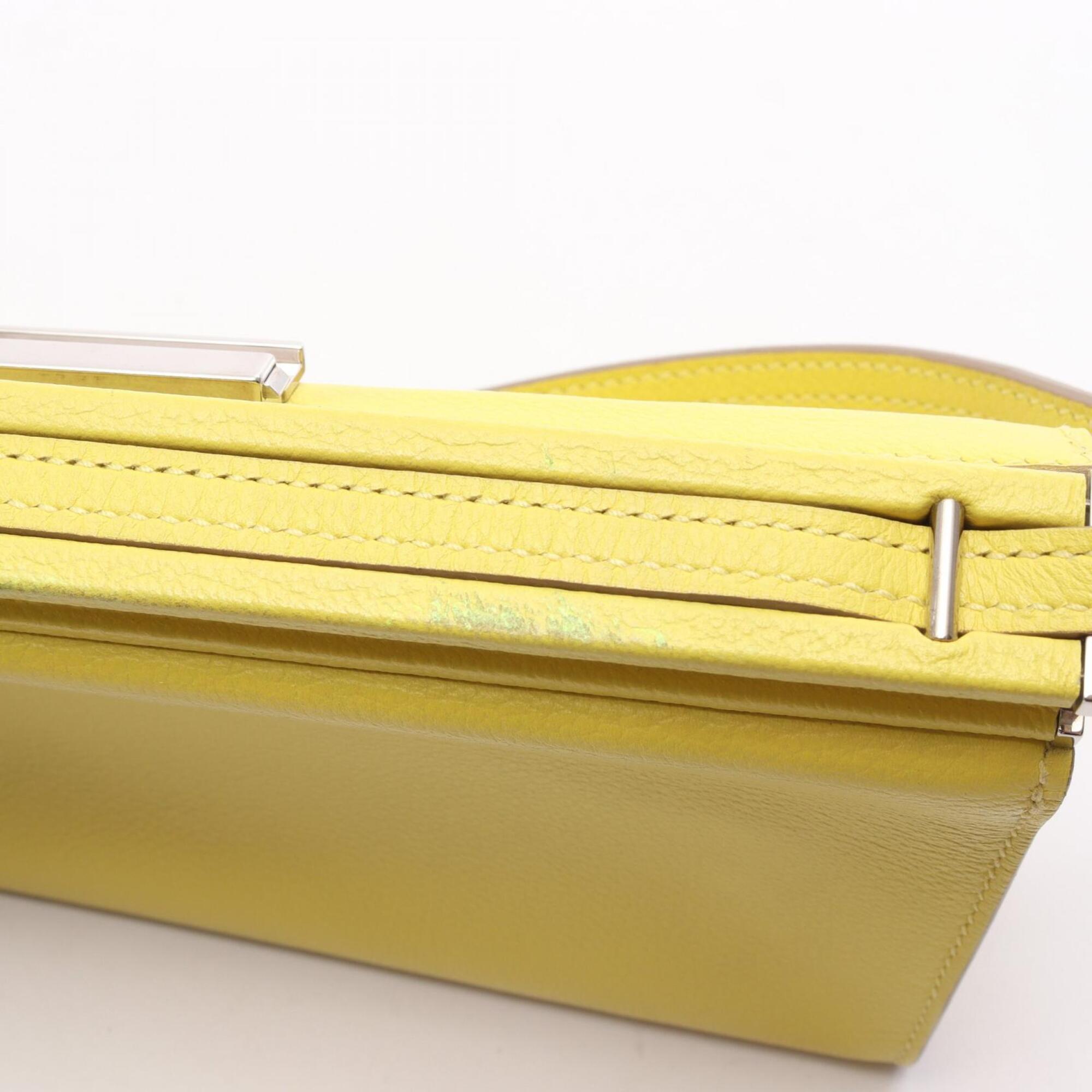 Hermes Lime Yellow Leather Handbag Shoulder Bag (Pre-Owned)