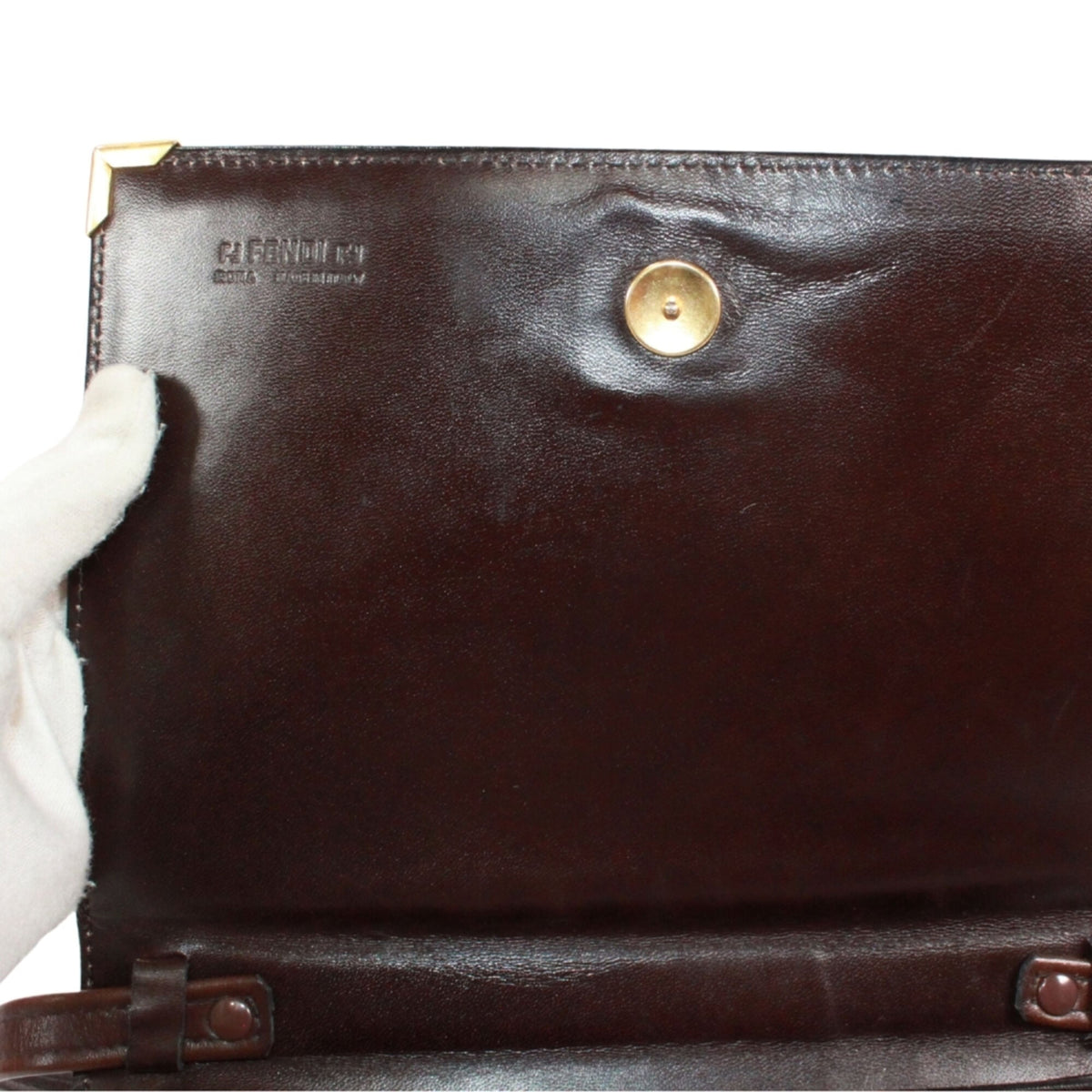 Fendi Brown Canvas Leather Shoulder Bag (Pre-Owned)