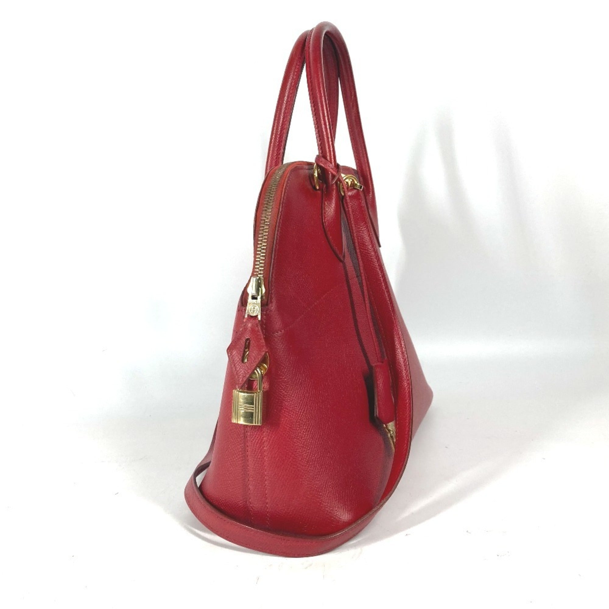 Hermes Red Color Courchevel Leather Handbag Shoulder Bag Tote Bag (Pre-Owned)