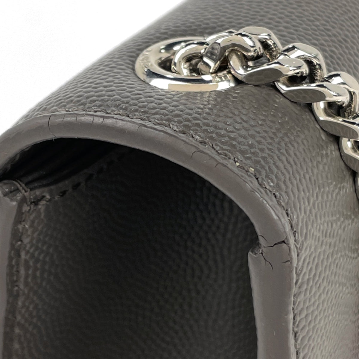 Saint Laurent Gray Leather Shoulder Bag (Pre-Owned)