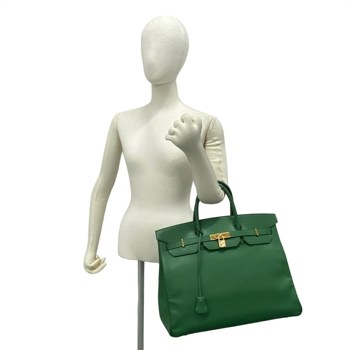 Hermes Green Courchevel Leather Handbag Tote Bag (Pre-Owned)