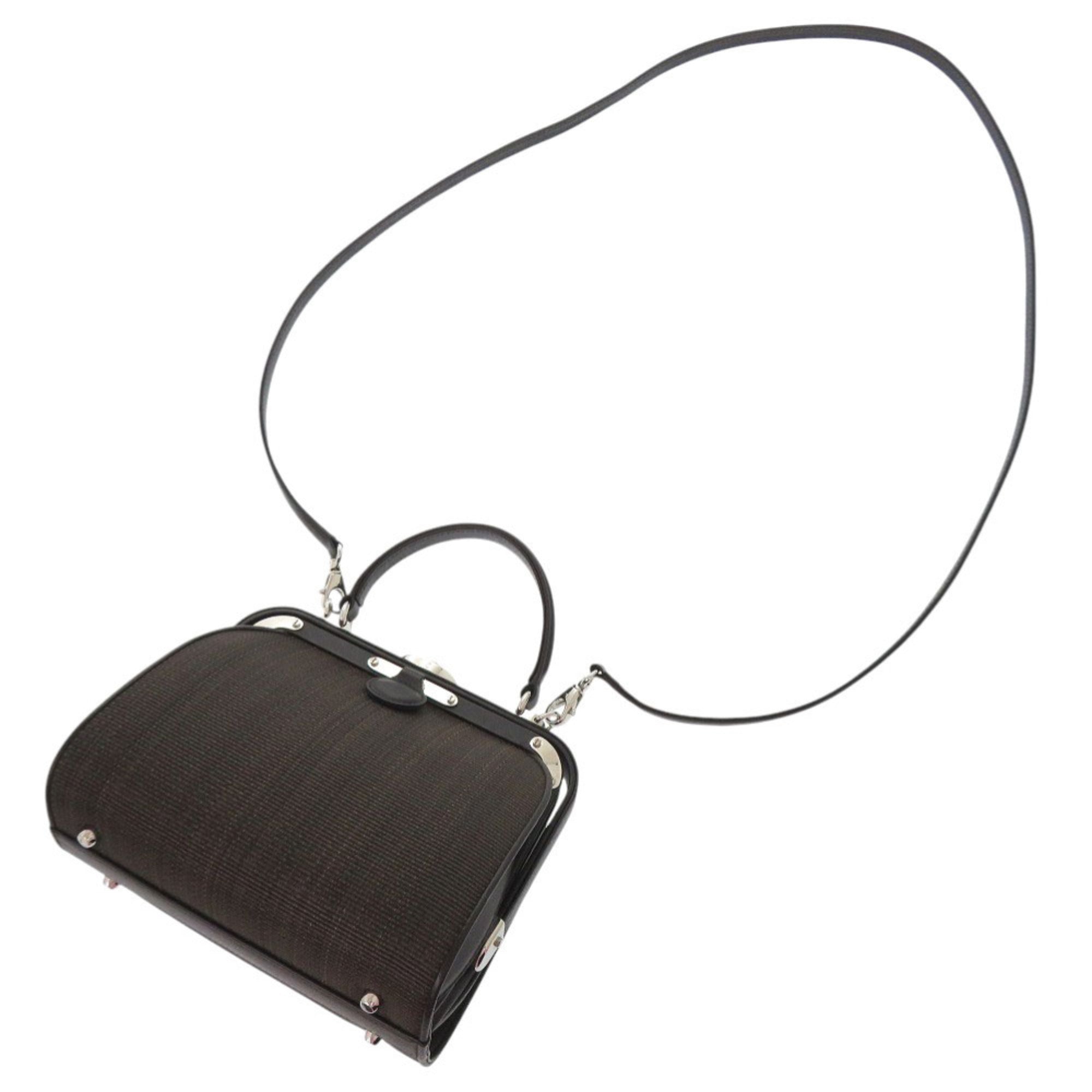 Comtesse Dark Brown Leather Handbag Shoulder Bag (Pre-Owned)