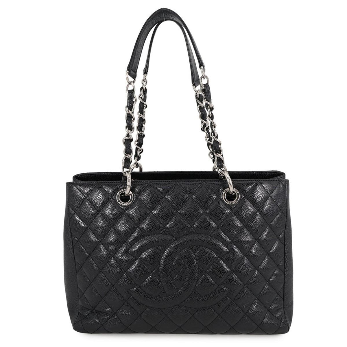 Chanel Matelasse Black Grained Calfskin Handbag Shoulder Bag (Pre-Owned)