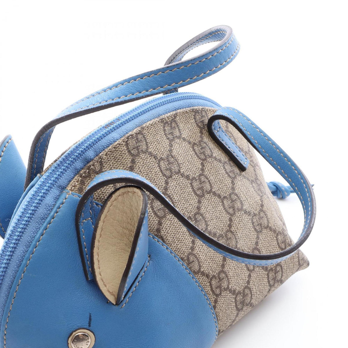 Gucci Beige Blue Pvc Leather Handbag (Pre-Owned)