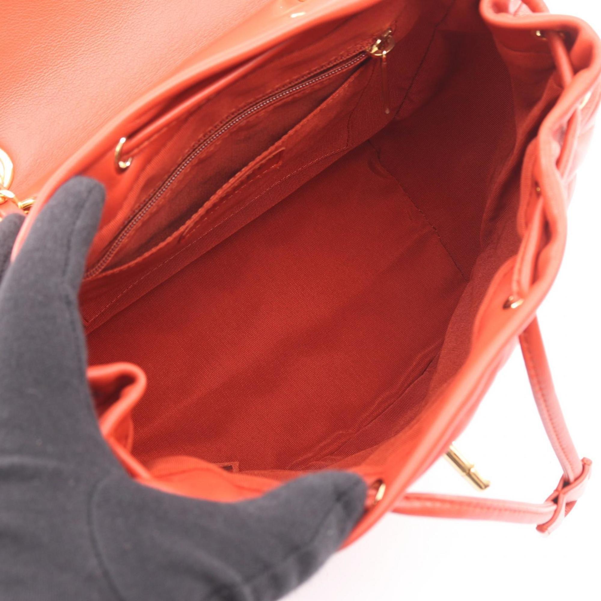 Chanel Orange Leather Backpack (Pre-Owned)