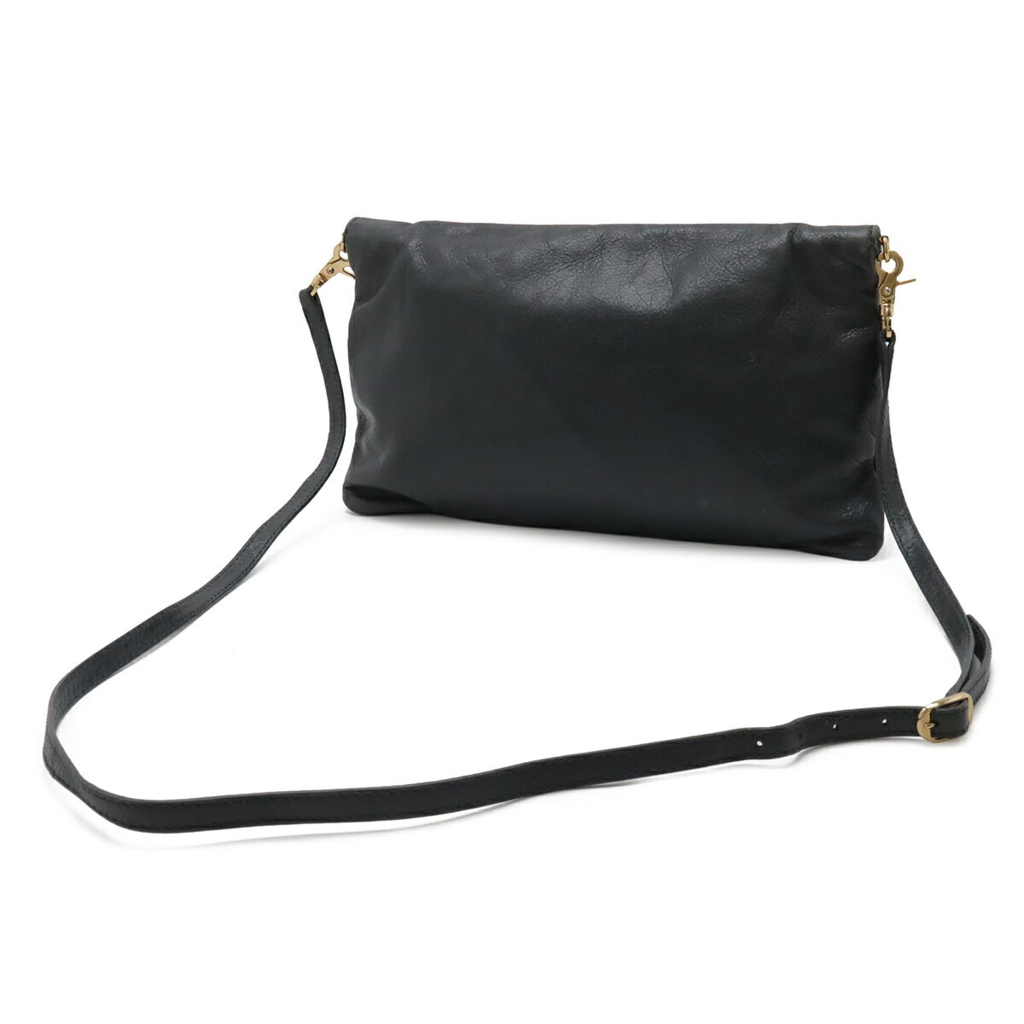 Balenciaga Giant Dark Gray Leather Clutch Bag Shoulder Bag (Pre-Owned)