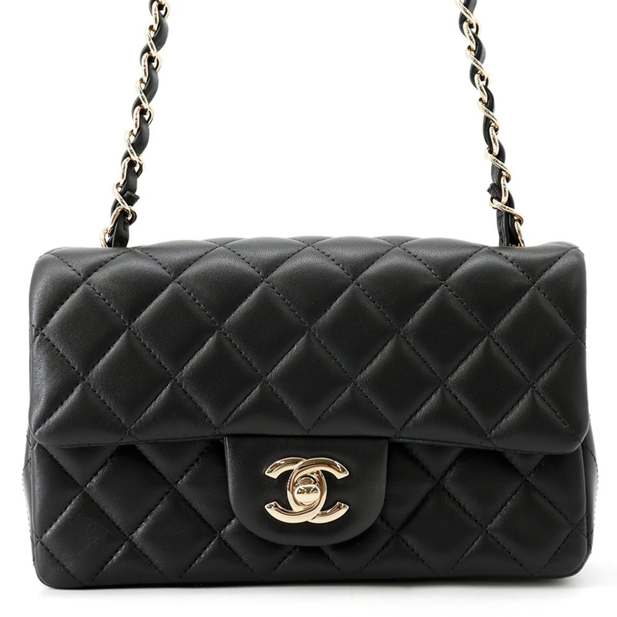 Chanel Matelasse Black Leather Handbag Shoulder Bag (Pre-Owned)