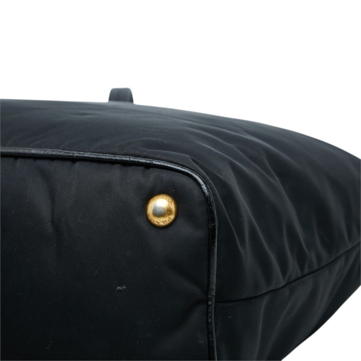 Prada Black Nylon Leather Tote Bag (Pre-Owned)