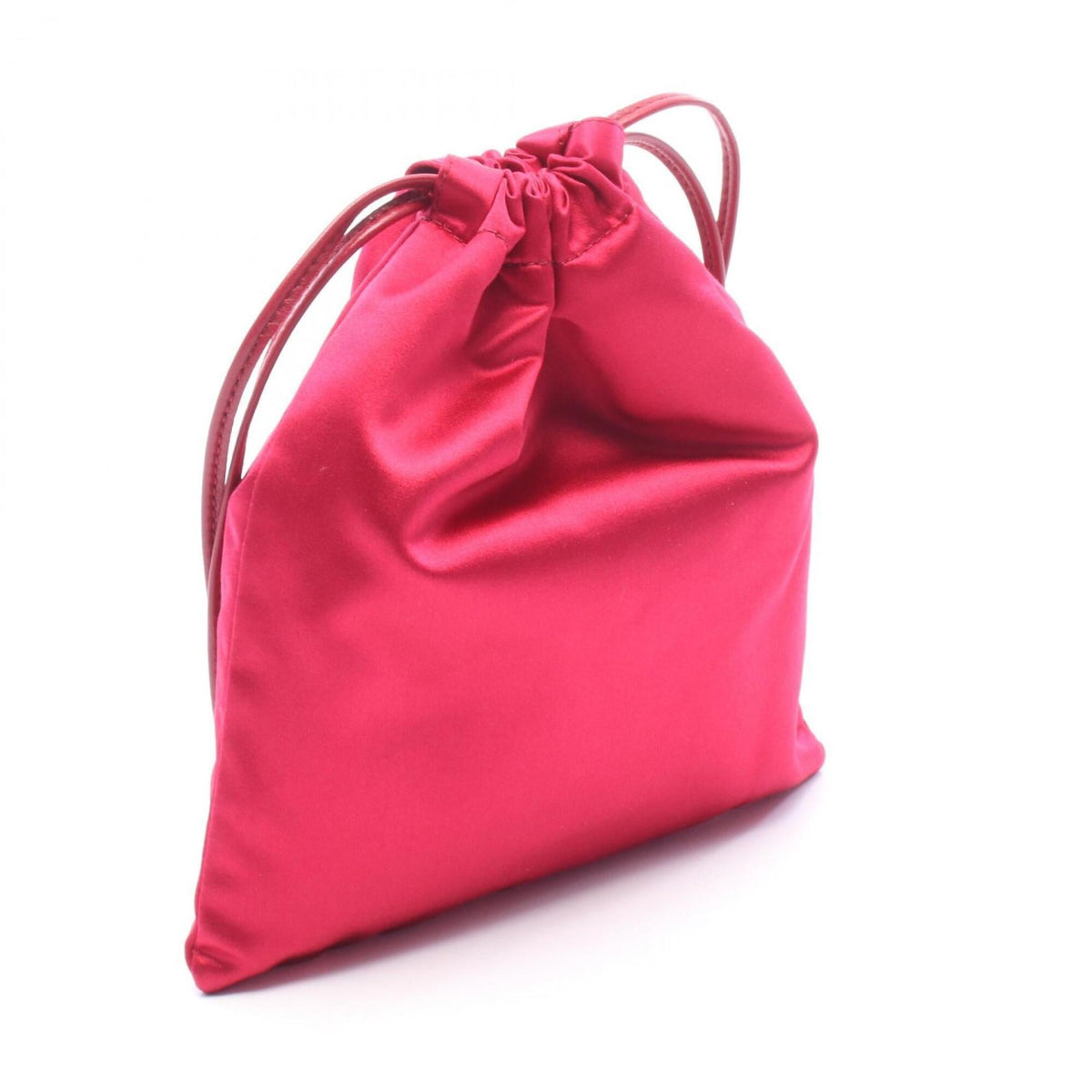 Miu Miu Red Color Silk Leather Pouch (Pre-Owned)