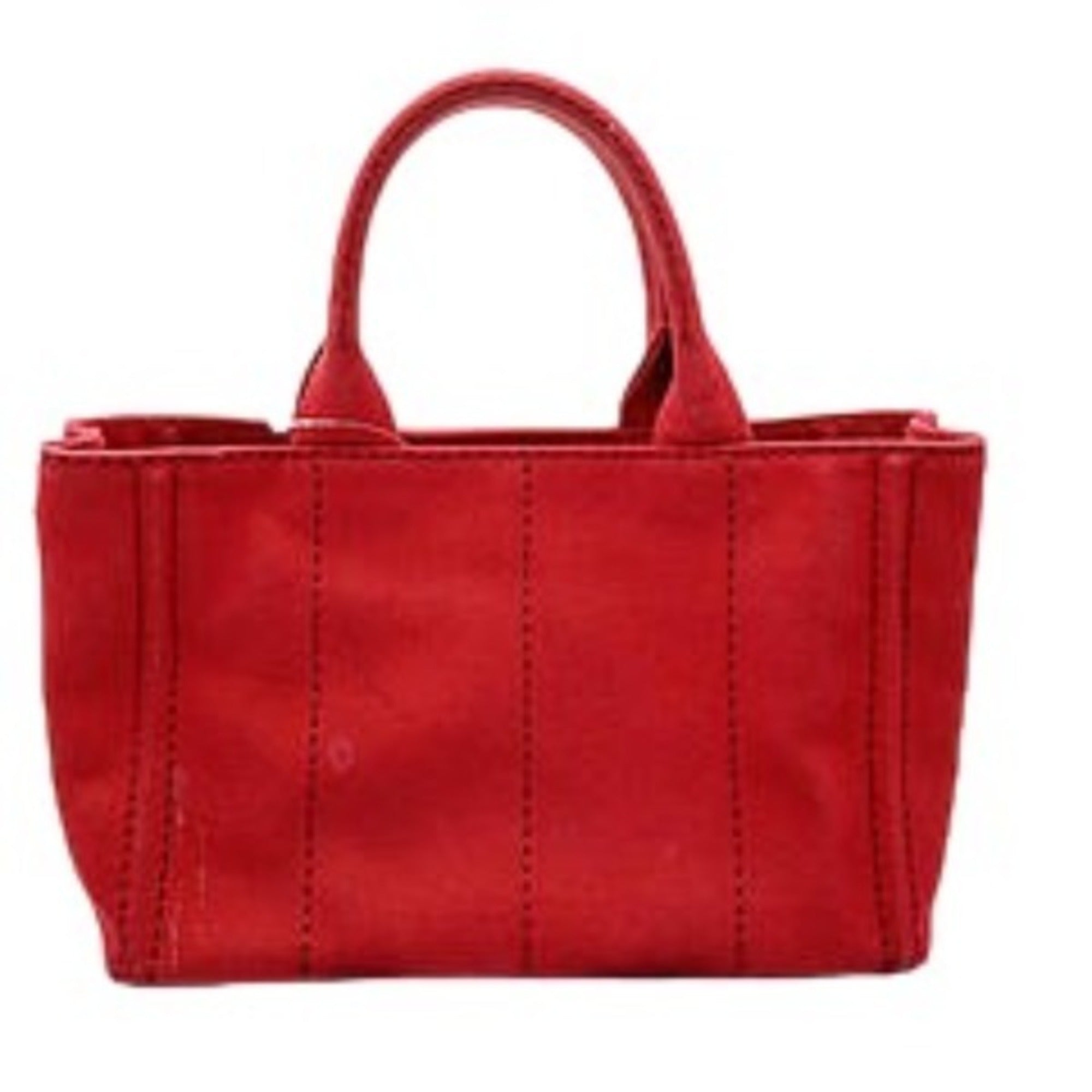 Prada Red Color Denim Tote Bag (Pre-Owned)