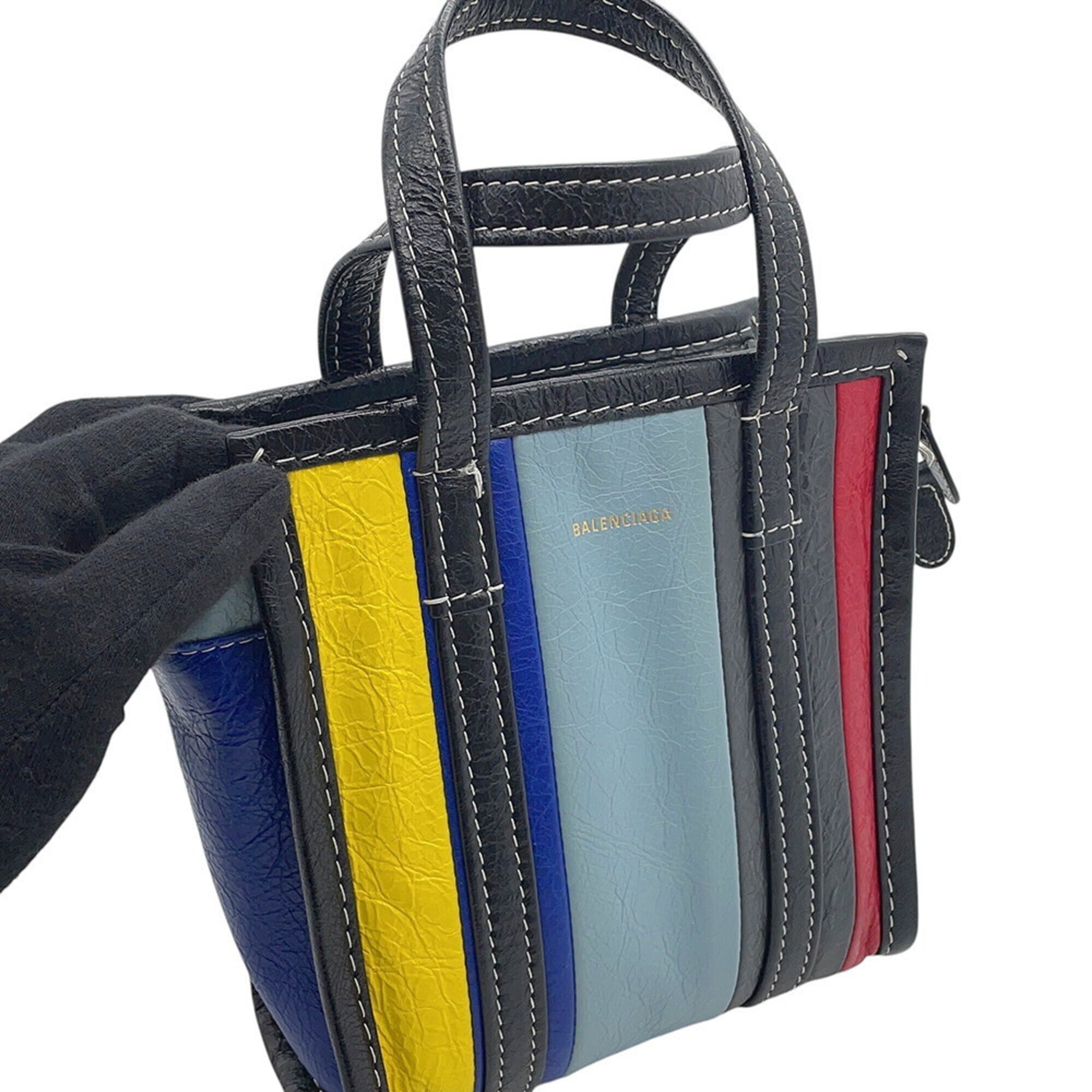 Balenciaga Black Multi-Color Leather Handbag Shoulder Bag (Pre-Owned)