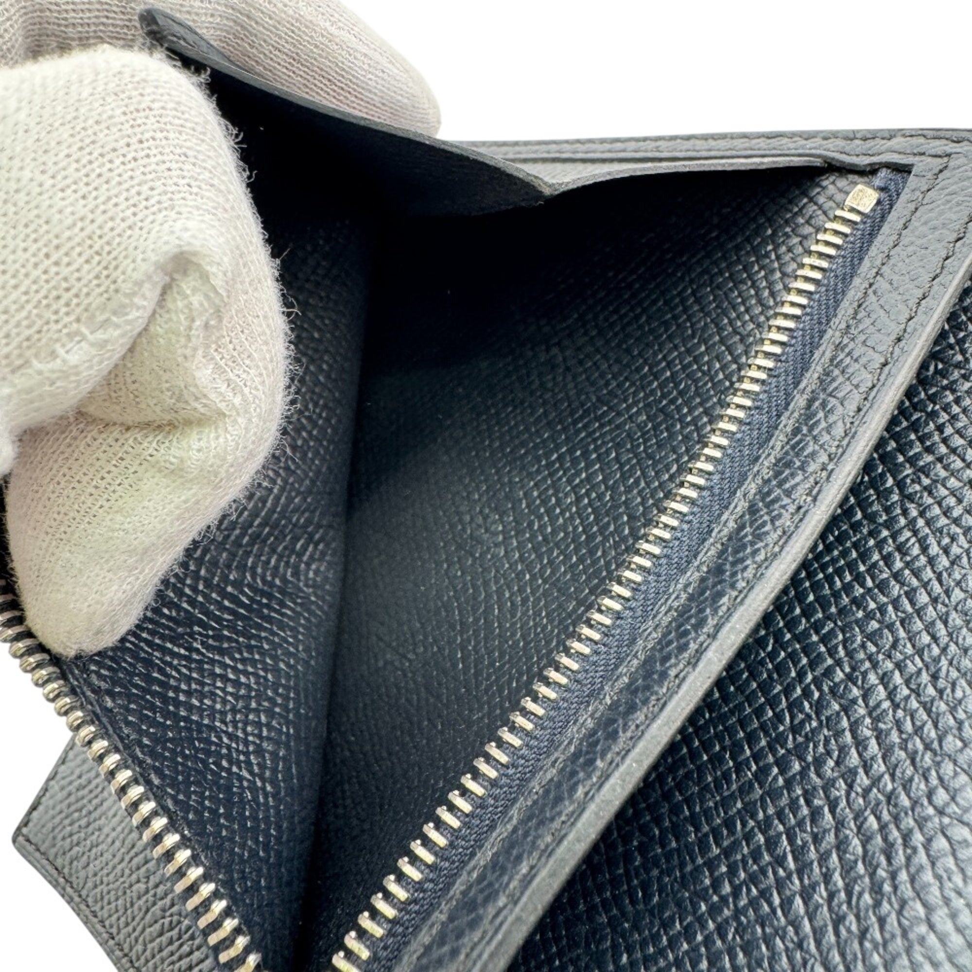 Hermes Blue Indigo Epsom Leather Wallet (Tri-Fold) (Pre-Owned)