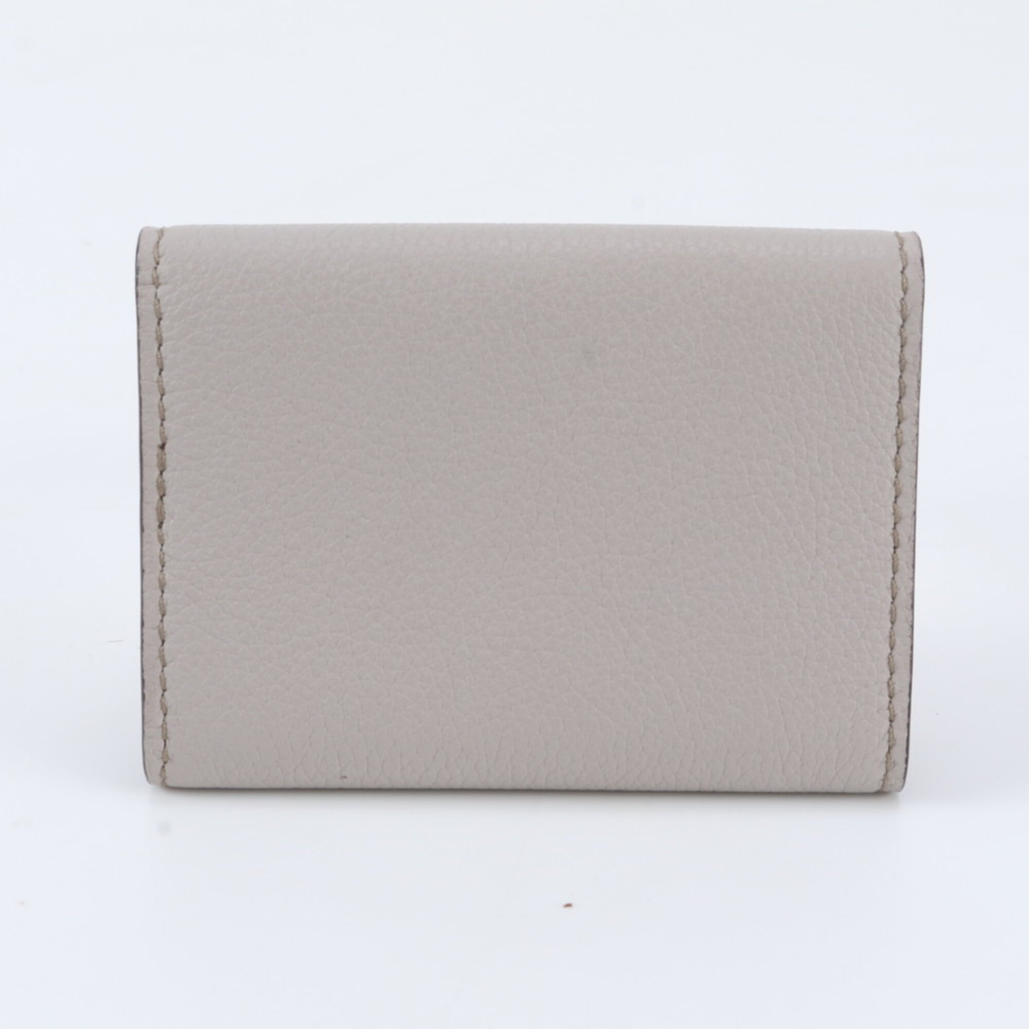 Cartier C De Cartier Beige Leather Wallet (Tri-Fold) (Pre-Owned)