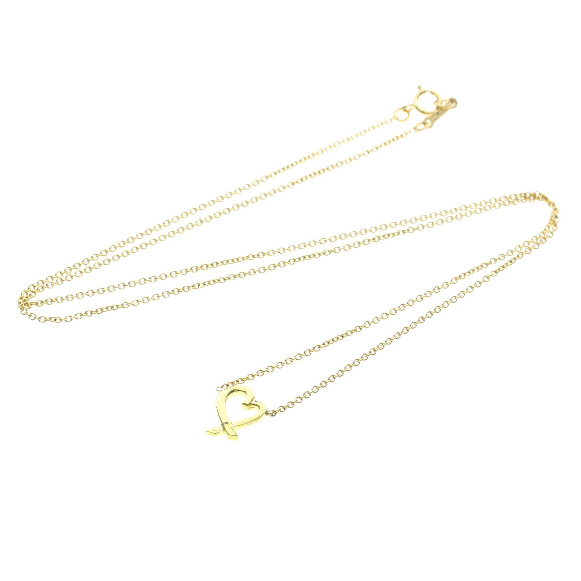 Tiffany & Co. Paloma Picasso Loving Heart Ring 18K Yellow Gold Gold Yellow_Gold Necklace Jewelry (Pre-Owned)