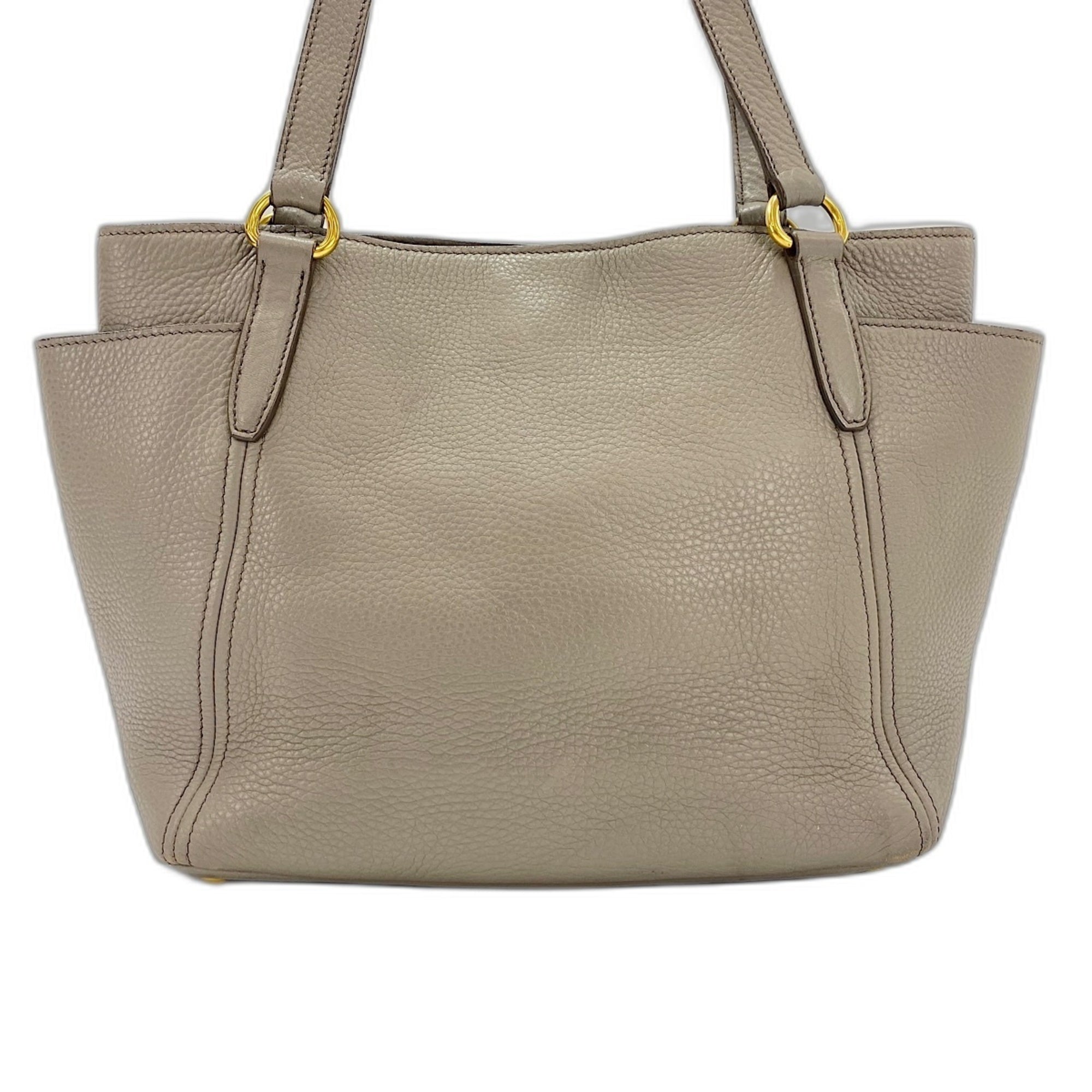Prada Gray Leather Tote Bag (Pre-Owned)