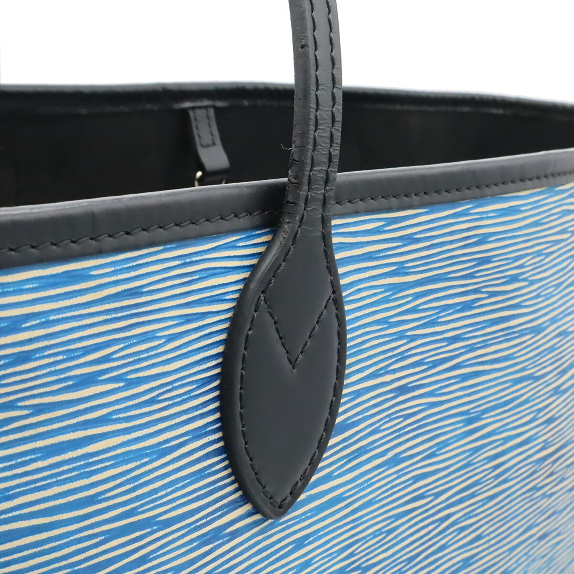 Louis Vuitton Blue Leather Handbag Pouch Shoulder Bag Tote Bag (Pre-Owned)