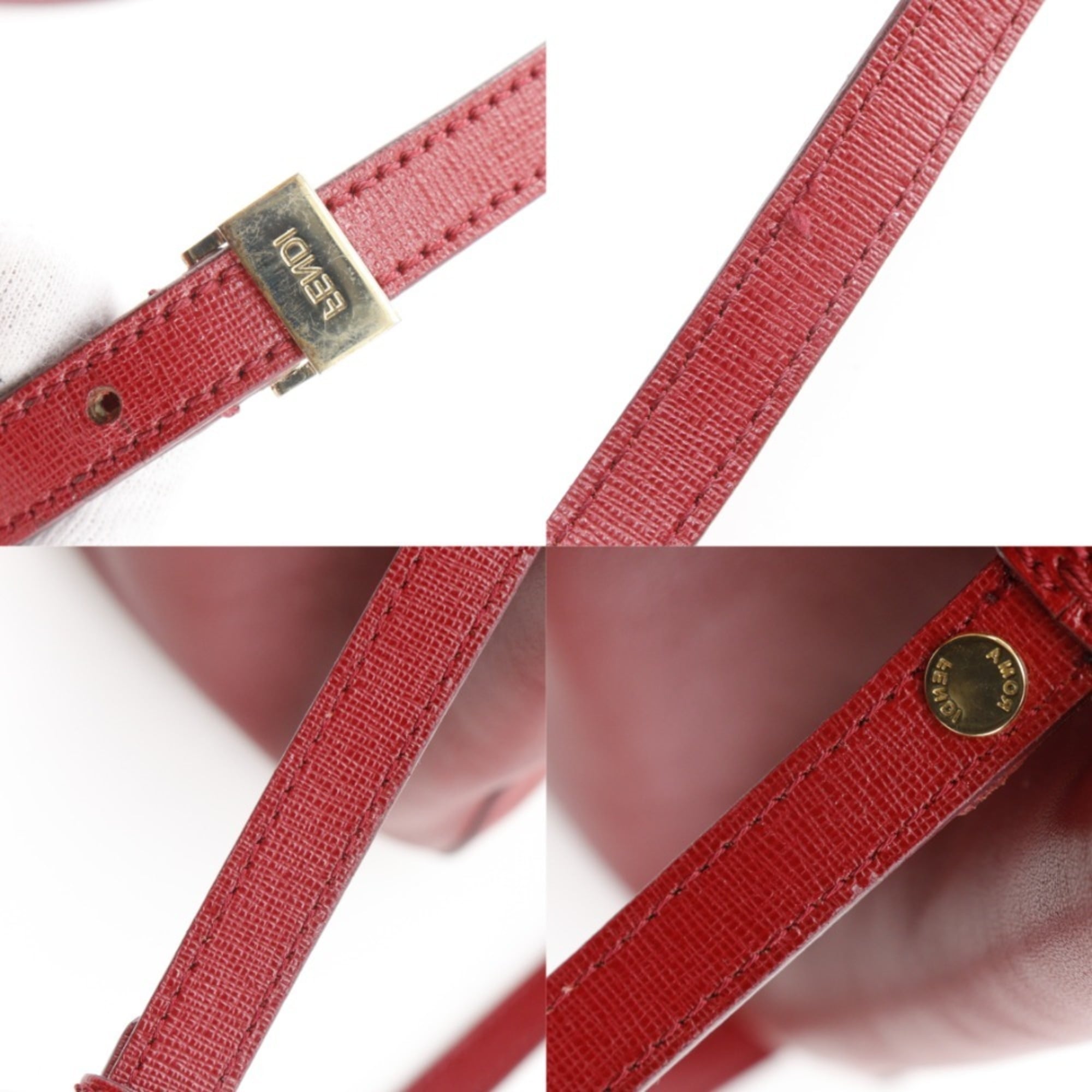 Fendi Red Color Leather Handbag (Pre-Owned)