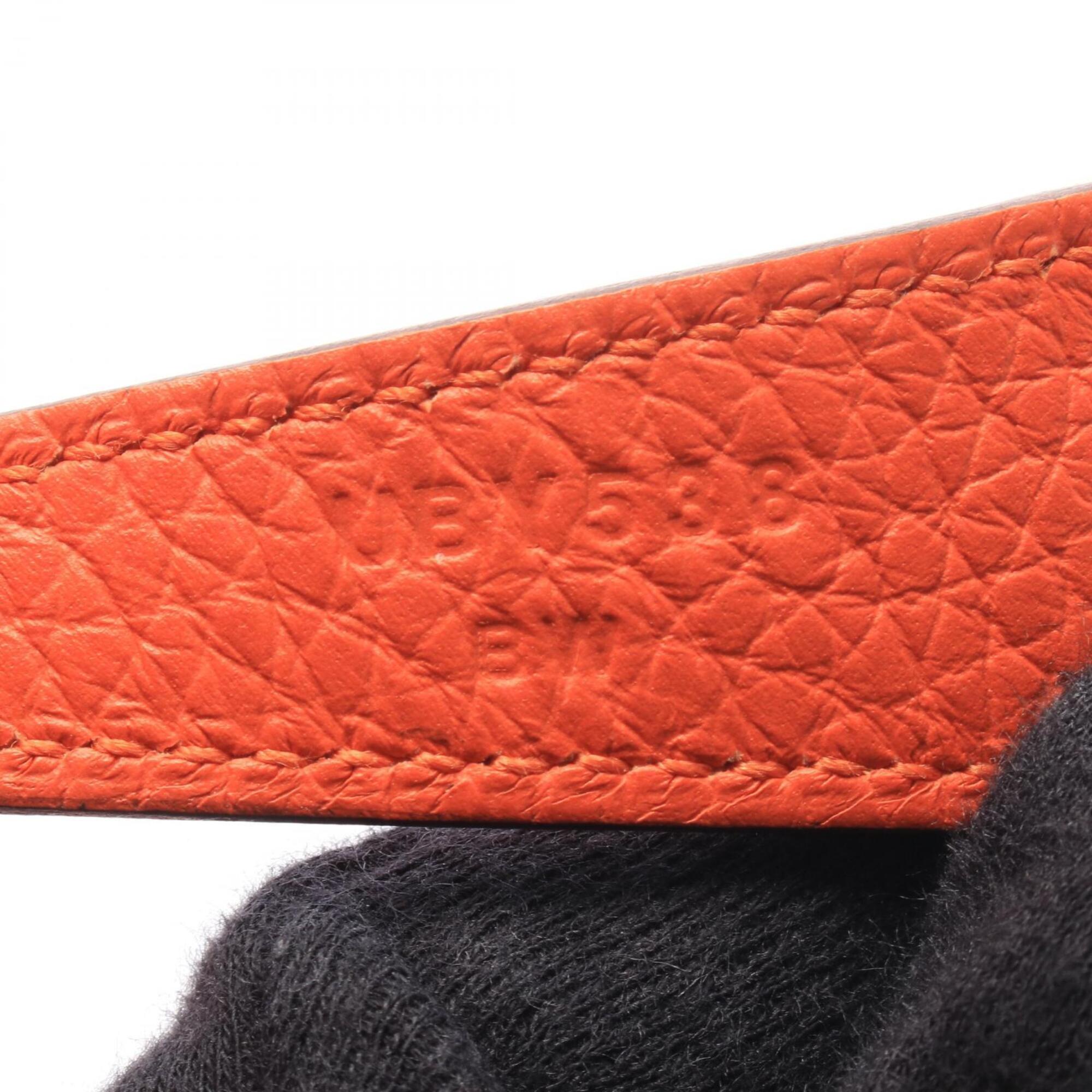 Hermes Orange Orange Poppy Taurillon Clemence Leather Handbag Shoulder Bag (Pre-Owned)
