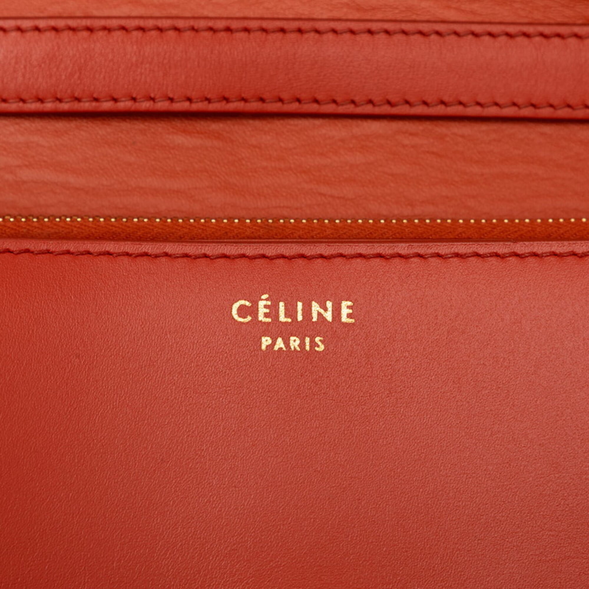 Celine Orange Leather Shoulder Bag (Pre-Owned)