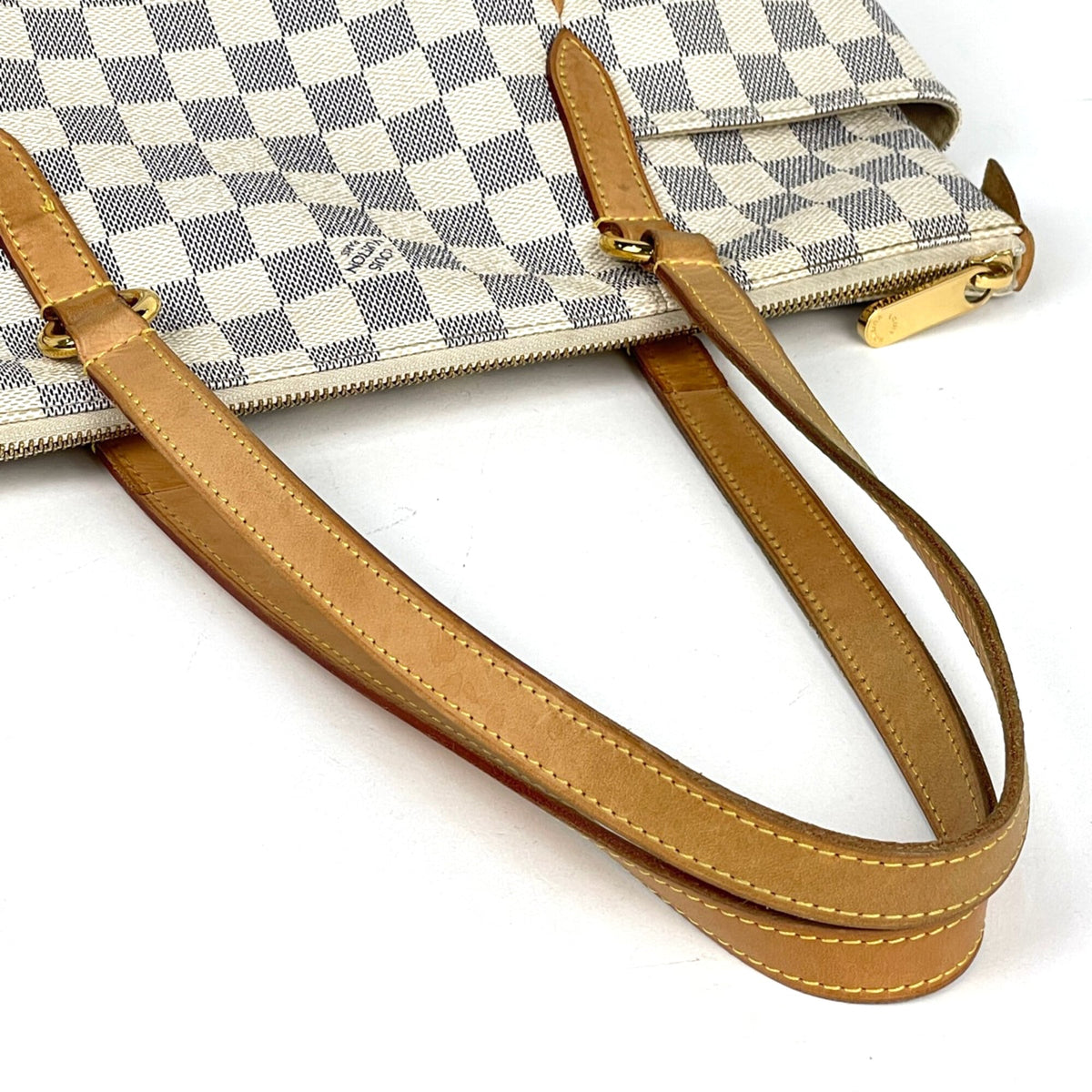 Louis Vuitton White Damier Azur Shoulder Bag Tote Bag (Pre-Owned)