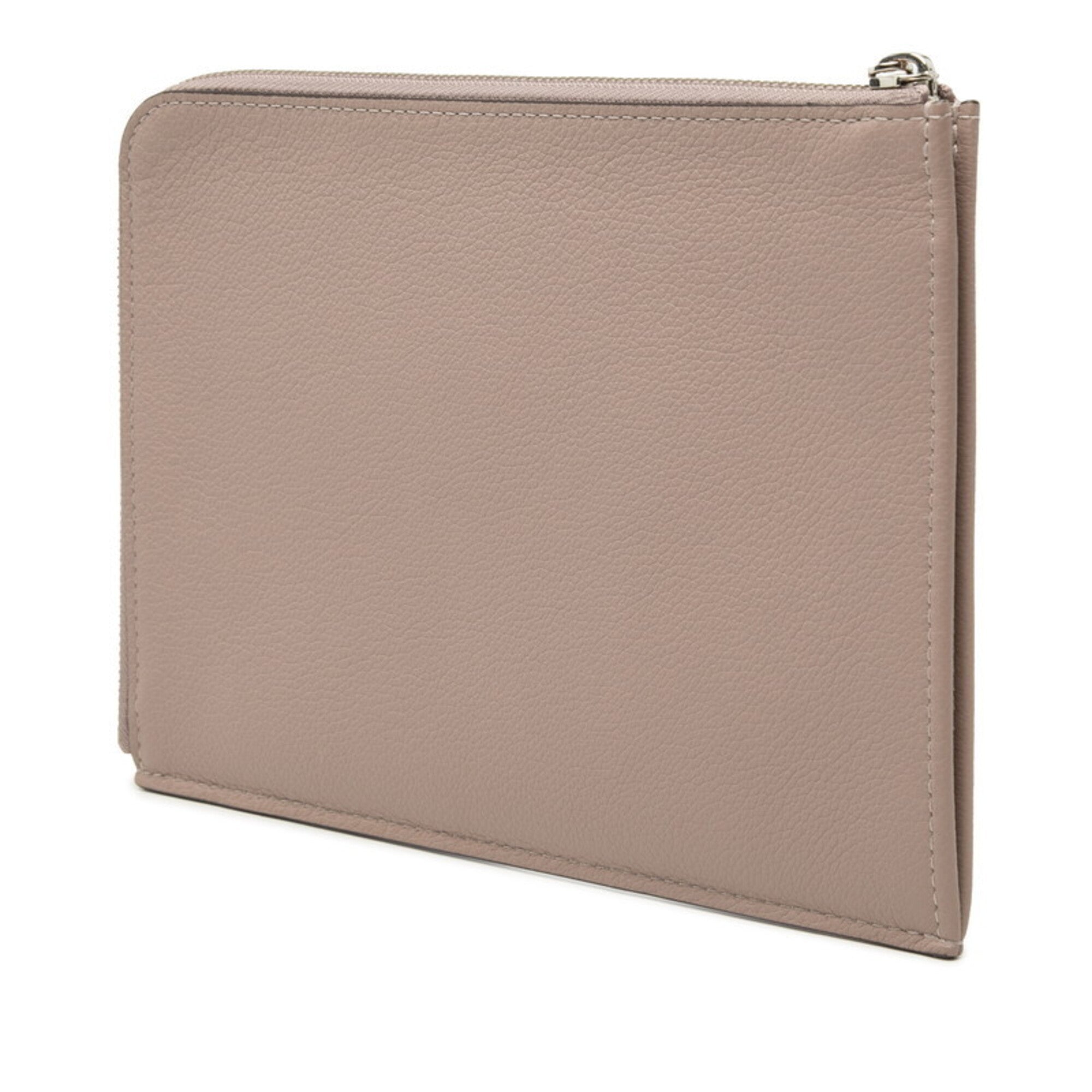 Louis Vuitton Beige Taupe Leather Clutch Bag Pochette (Pre-Owned)
