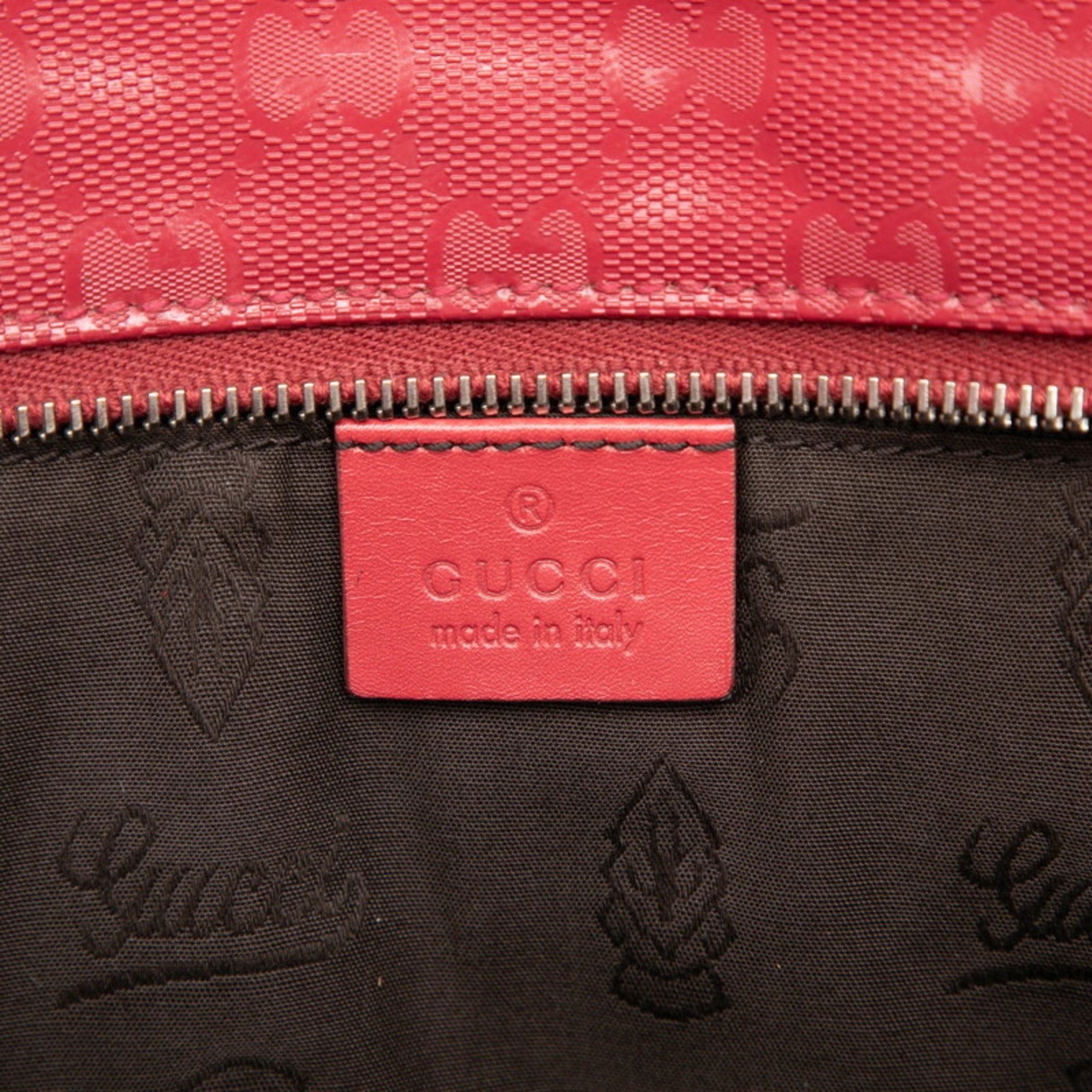 Gucci Pink Red Color Gg Imprimé Tote Bag (Pre-Owned)
