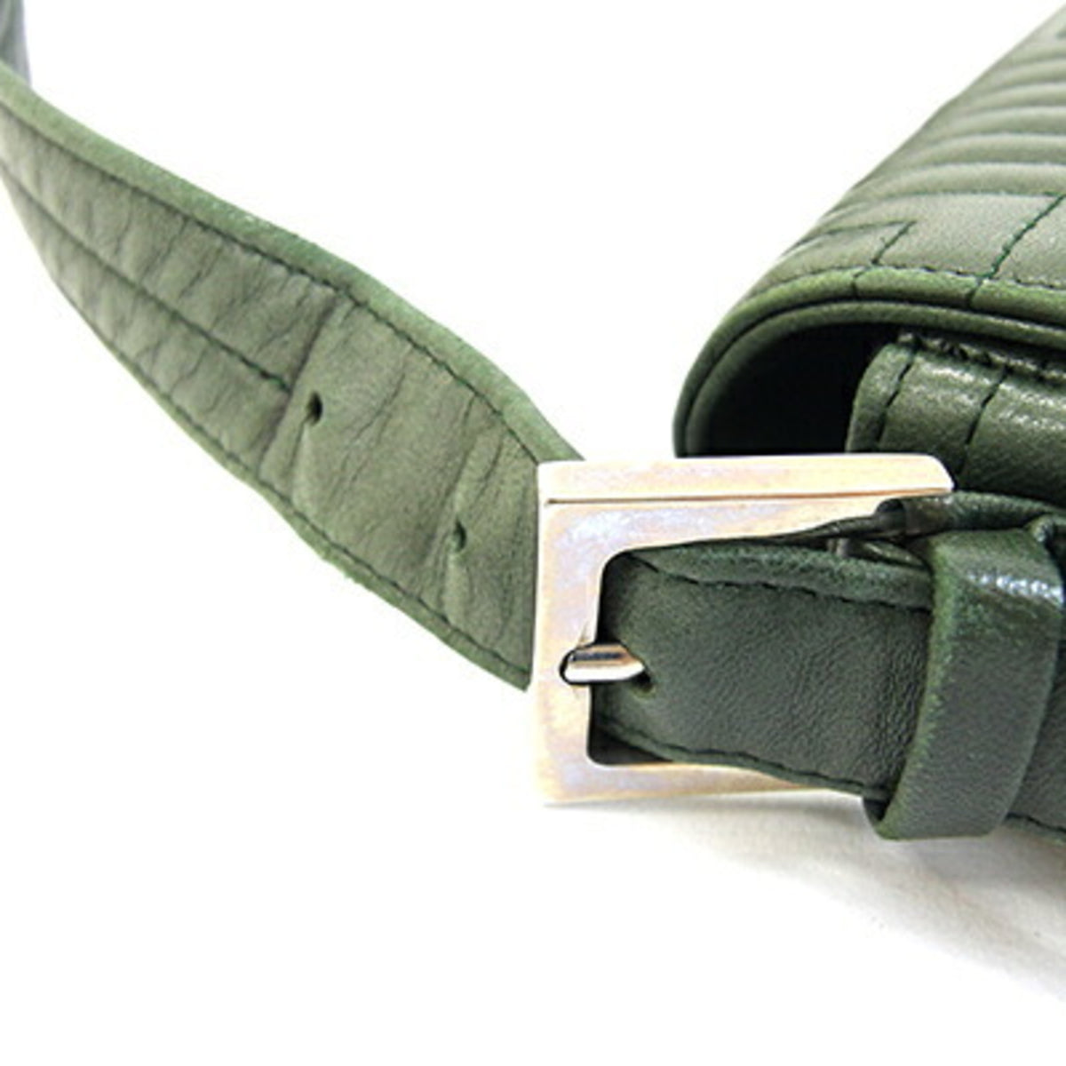 Bally Dark Green Leather Handbag Shoulder Bag (Pre-Owned)
