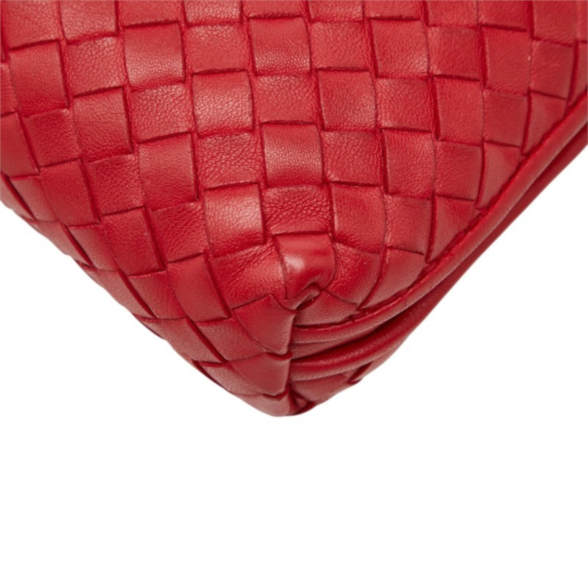 Bottega Veneta Red Color Leather Shoulder Bag (Pre-Owned)