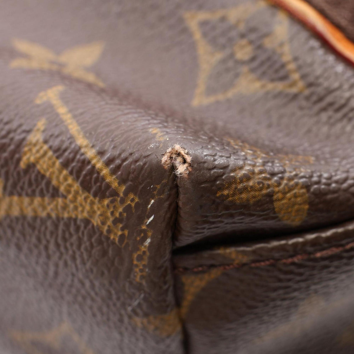 Louis Vuitton Monogram Brown Coated Canvas Leather Handbag Tote Bag (Pre-Owned)