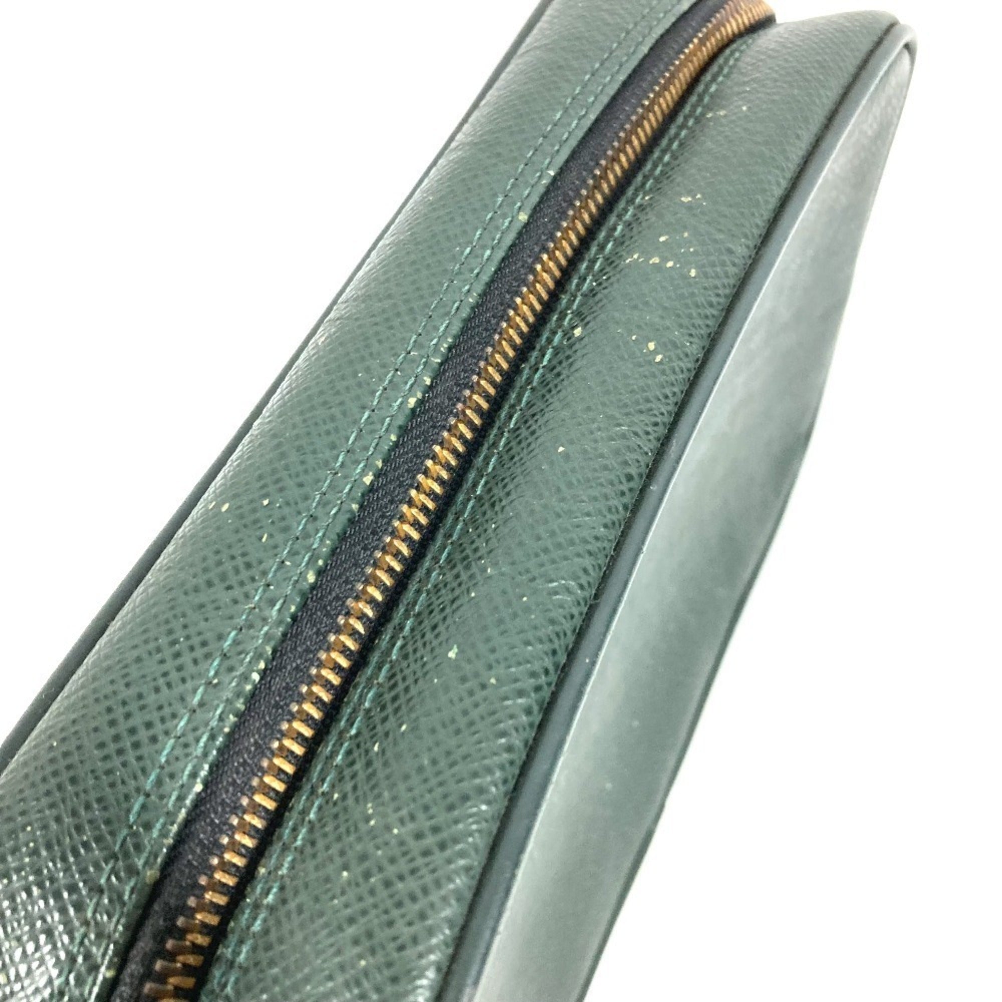 Louis Vuitton Episea Green Taiga Leather Clutch Bag Handbag Pouch (Pre-Owned)